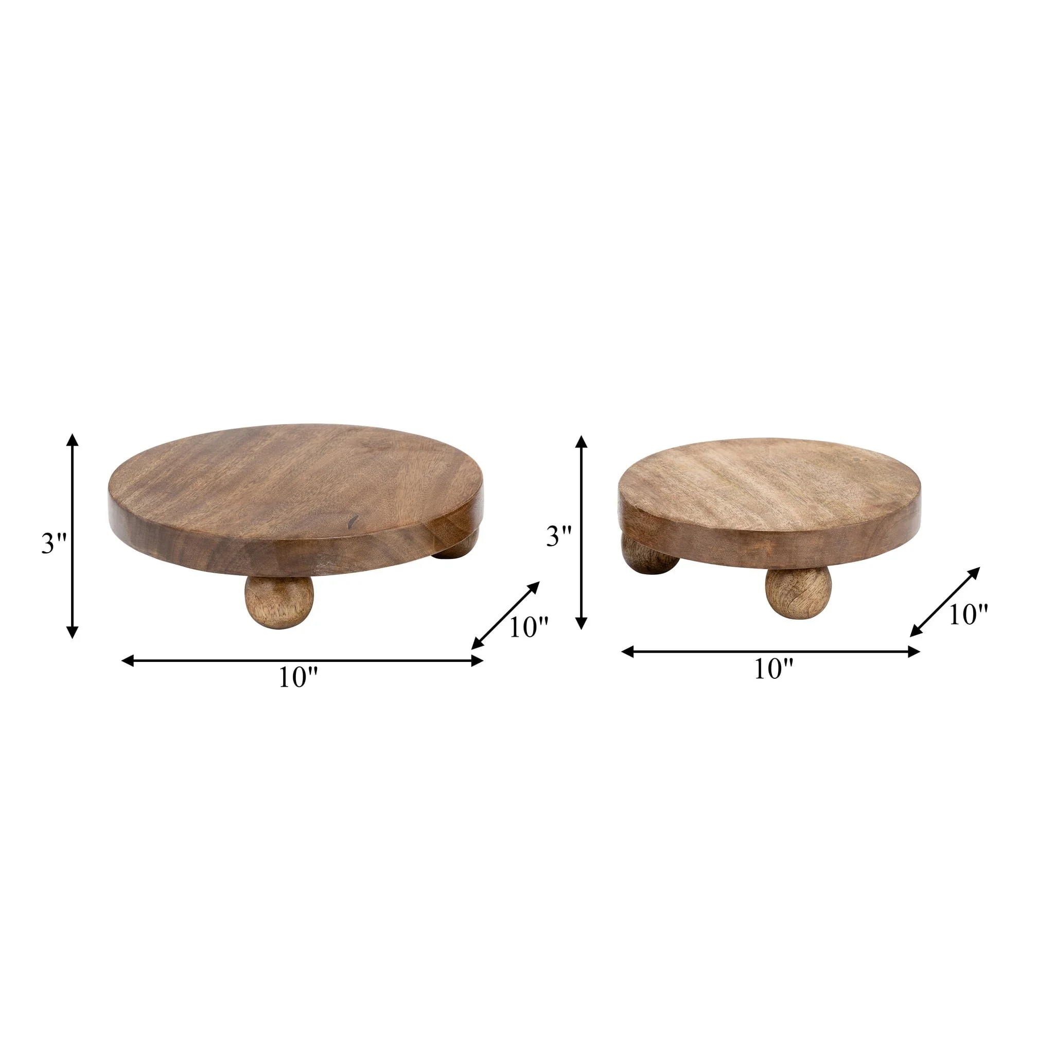 Wood, S/2 8/10"d  Round Risers, Natural - Image 9