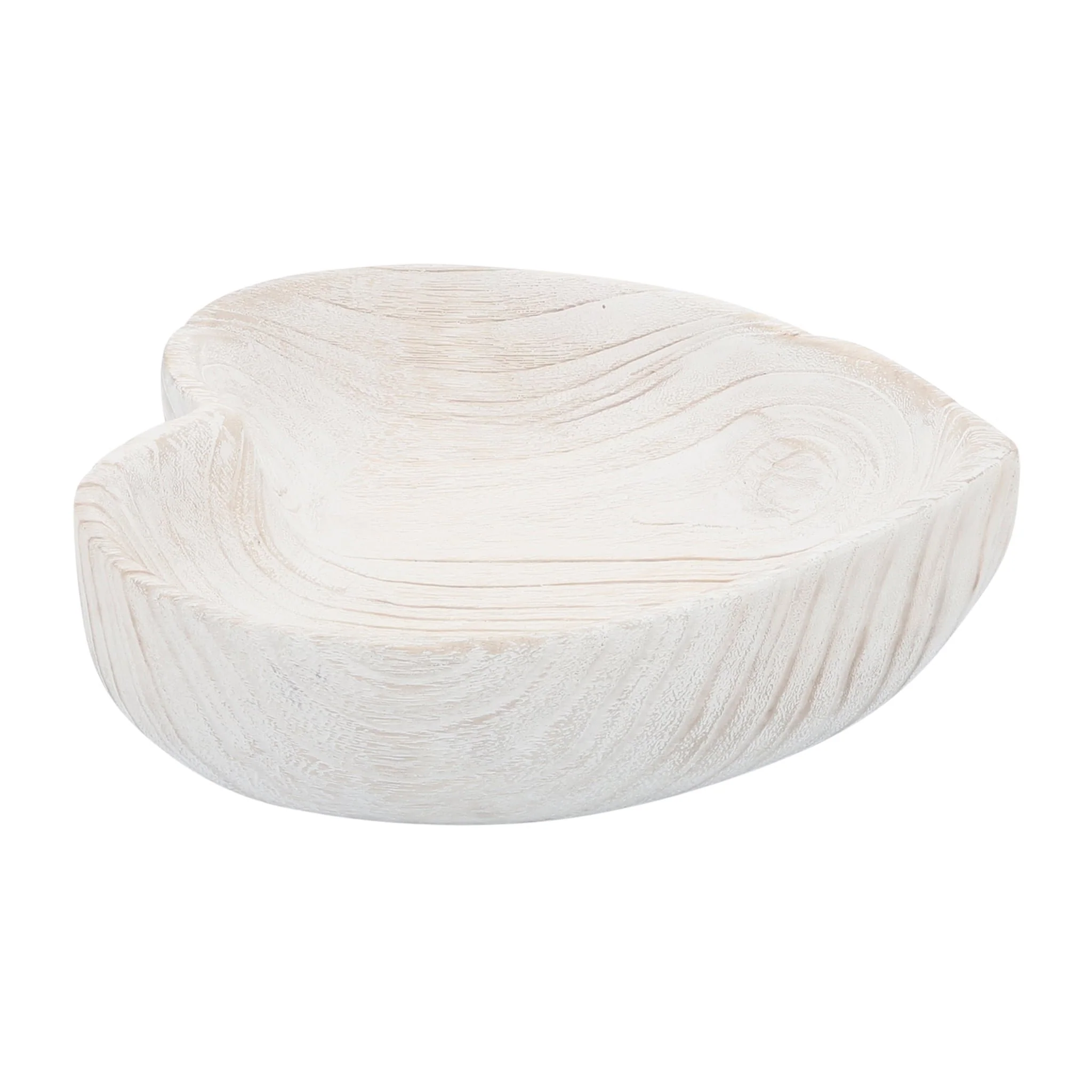 Wood, S/2 9/10" Heart Bowls, White - Image 5
