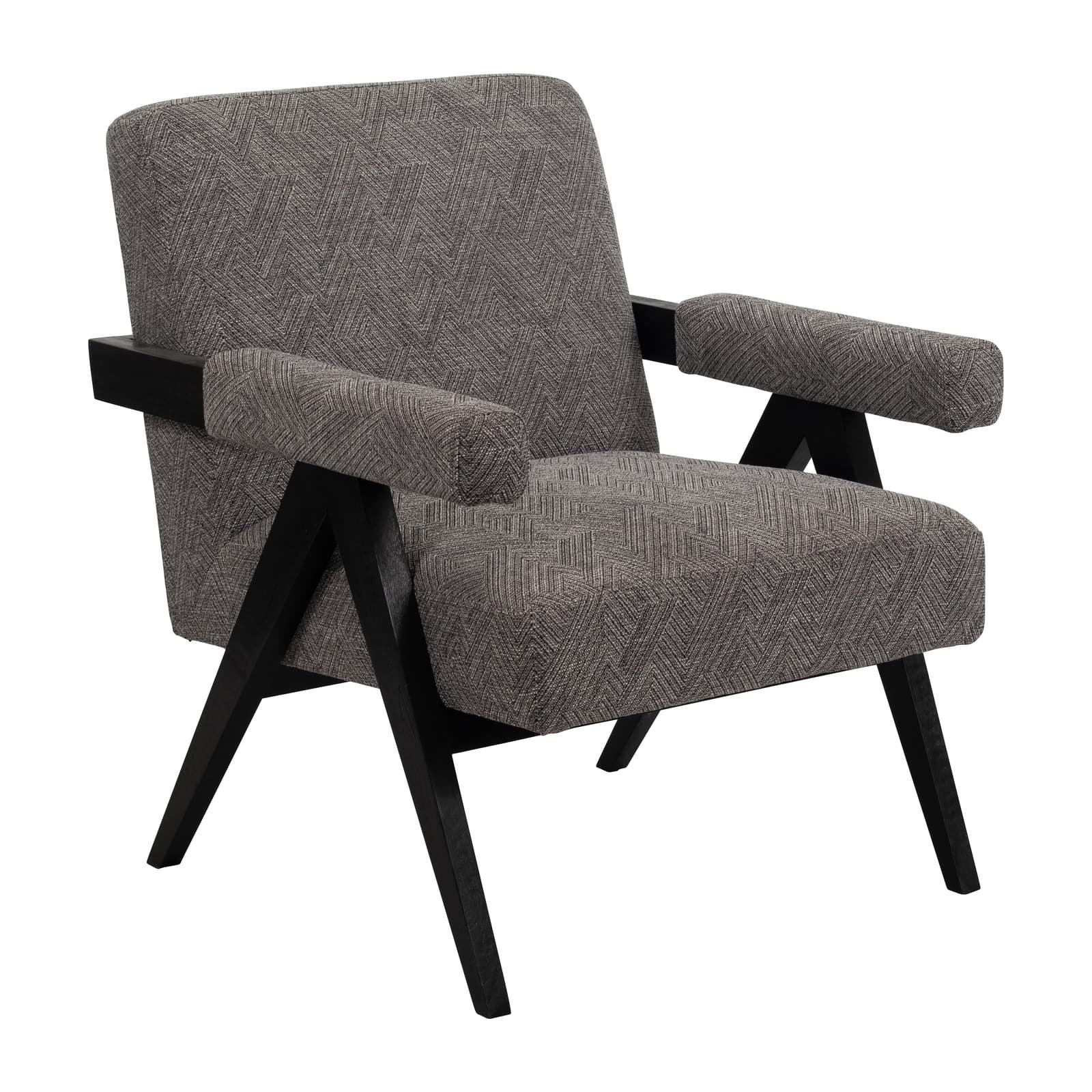 Wood - Scandinavian Accent Chair - Gray - Image 2