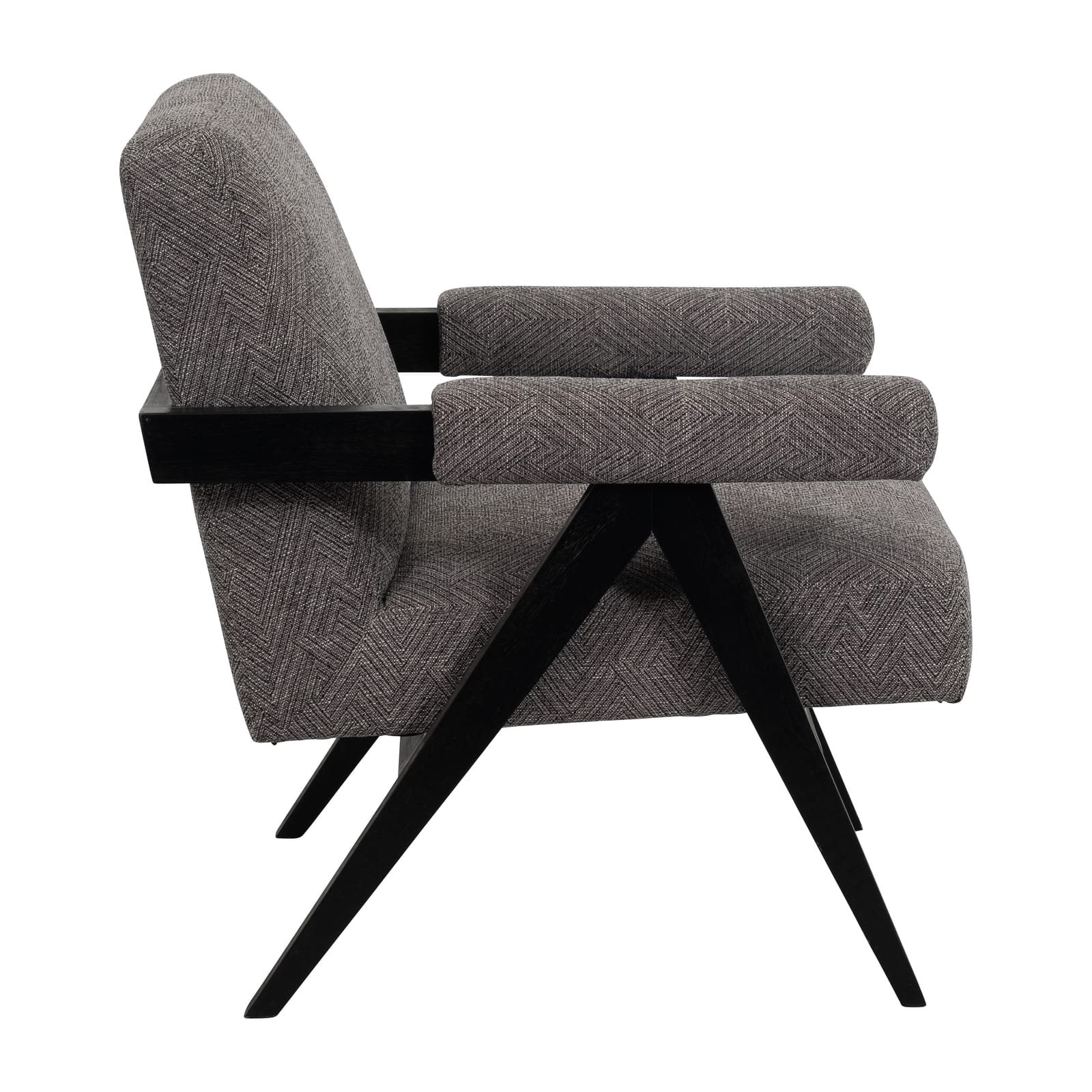 Wood - Scandinavian Accent Chair - Gray - Image 3