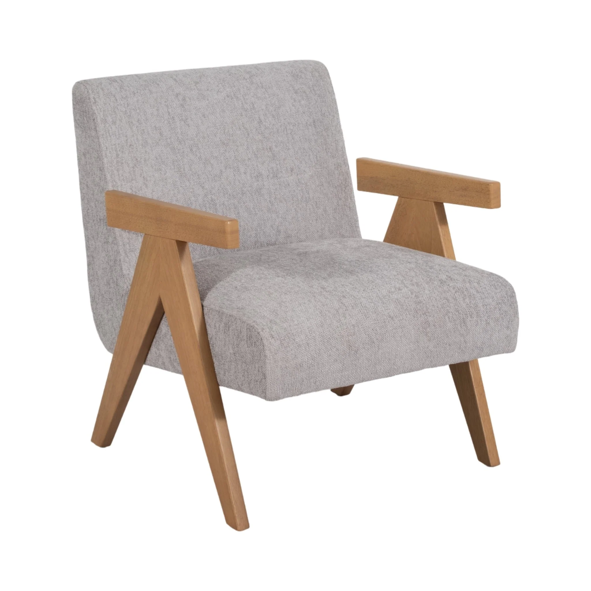 Wood - Scandinavian Accent Chair, Gray - Image 2