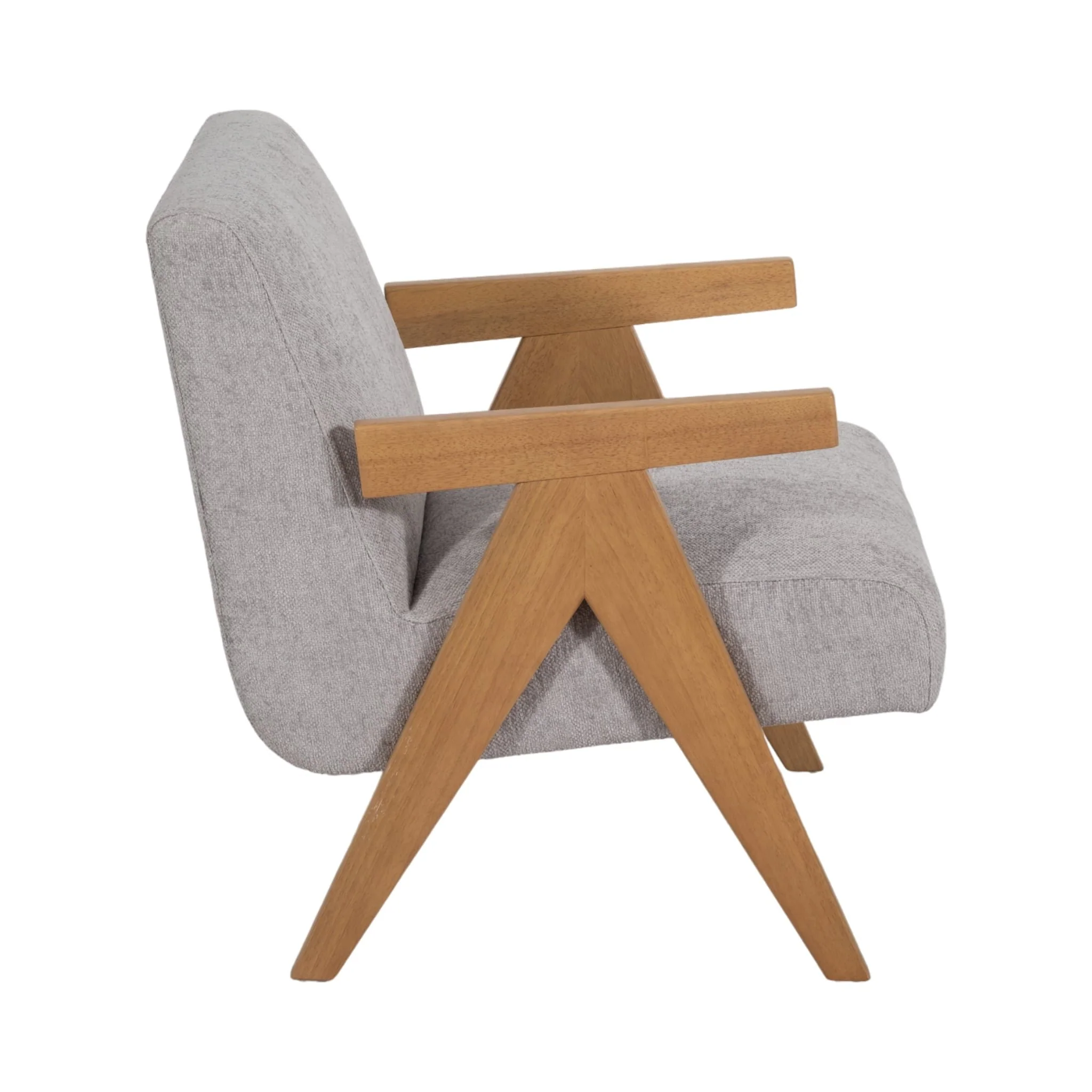 Wood - Scandinavian Accent Chair, Gray - Image 3