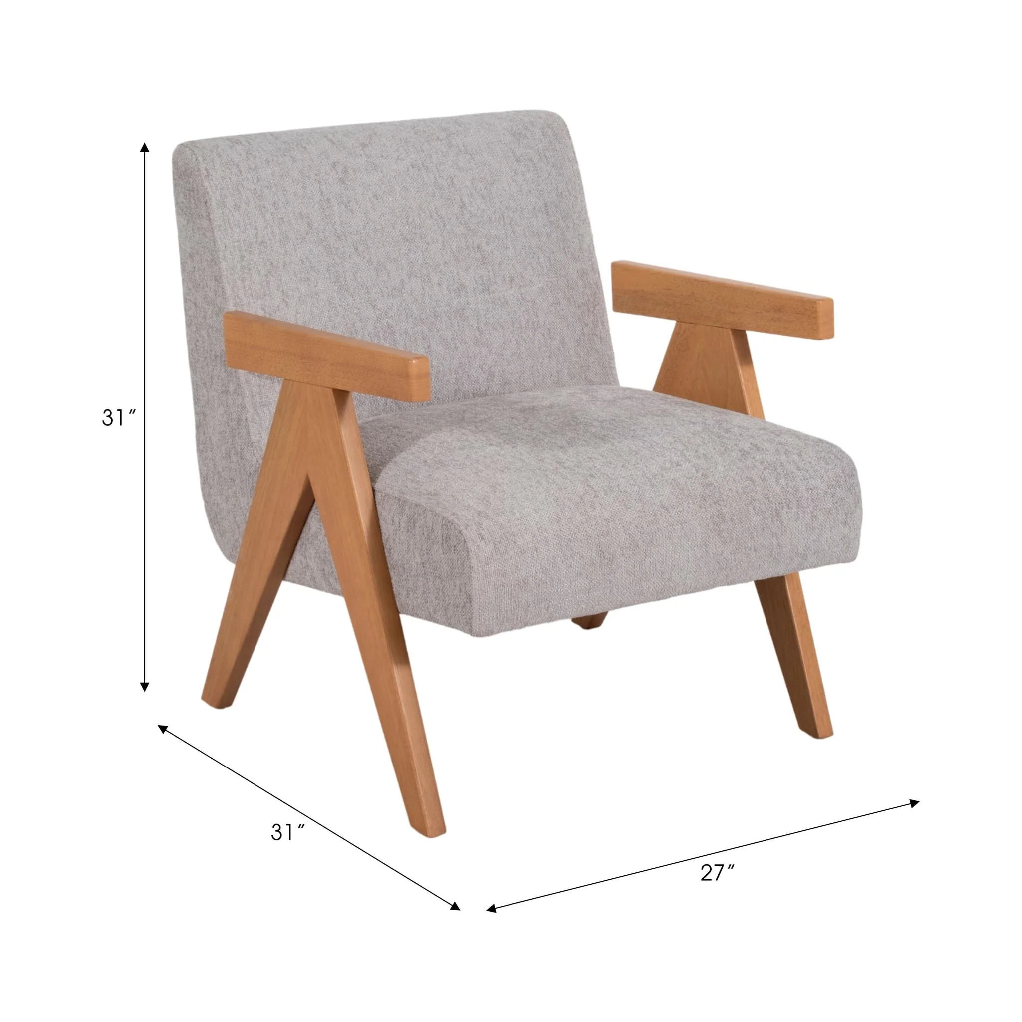 Wood - Scandinavian Accent Chair, Gray - Image 7