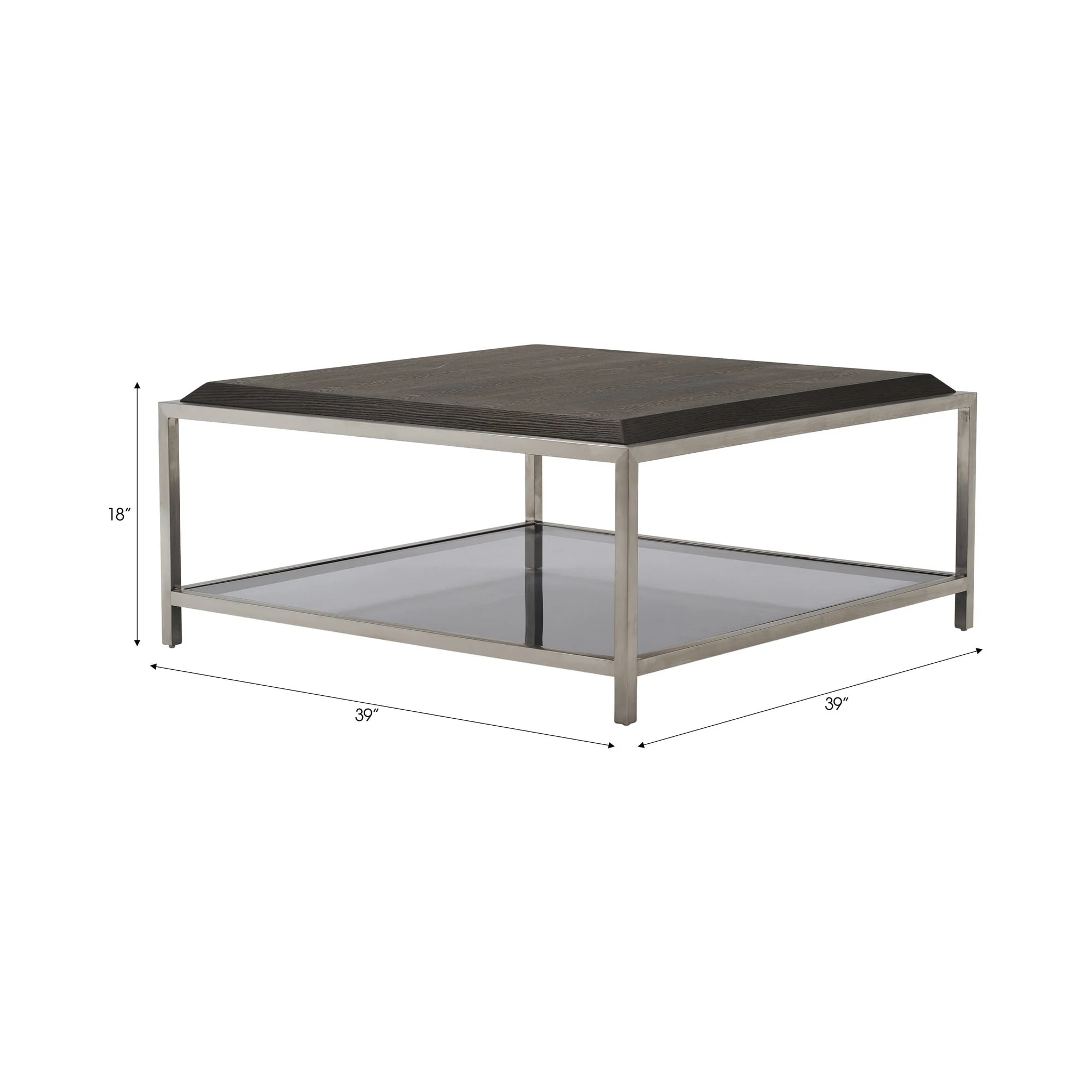 Wood/stainless Steel Coffe Table, Brown - Image 3