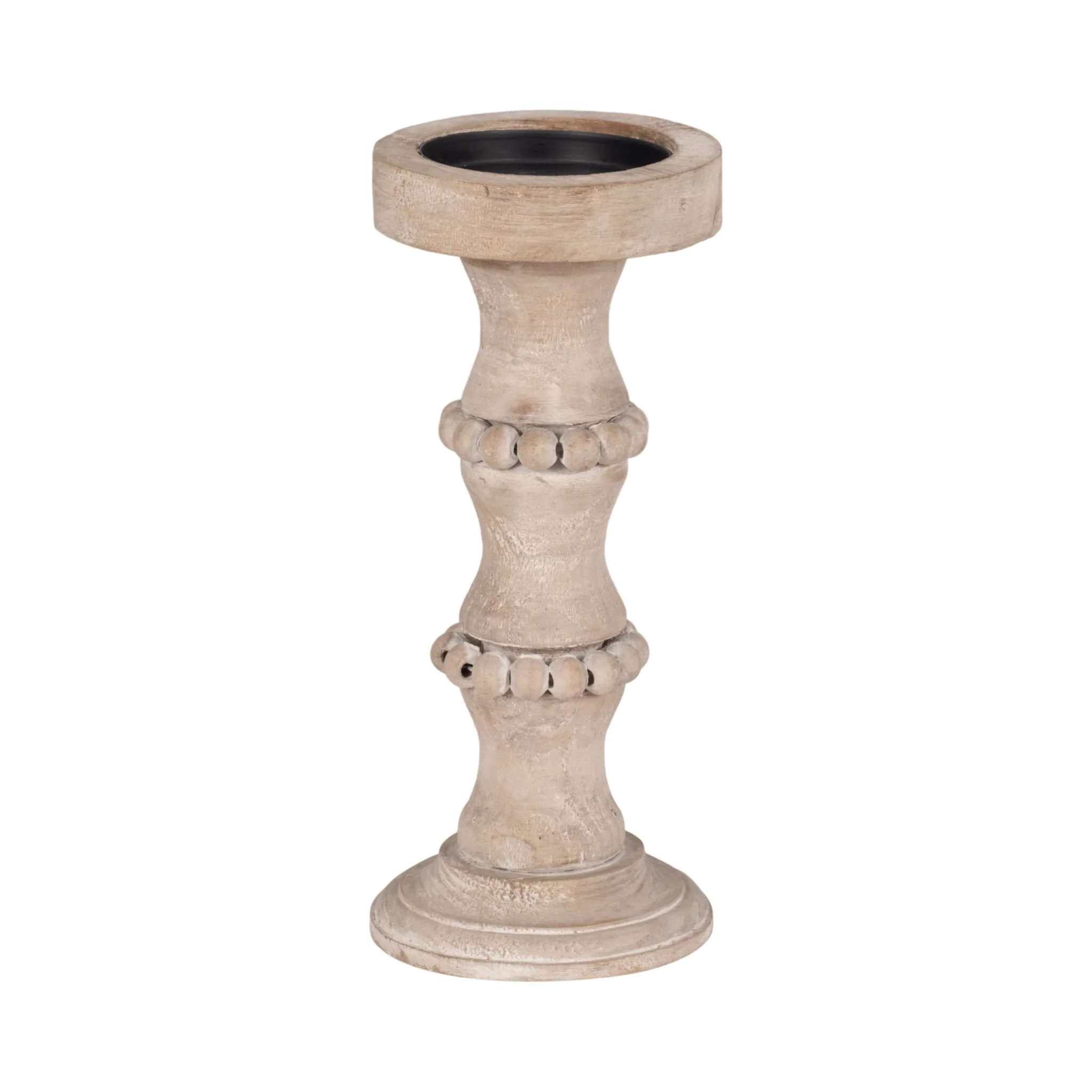 Wooden 11" Antique Style Candle Holder - Image 3