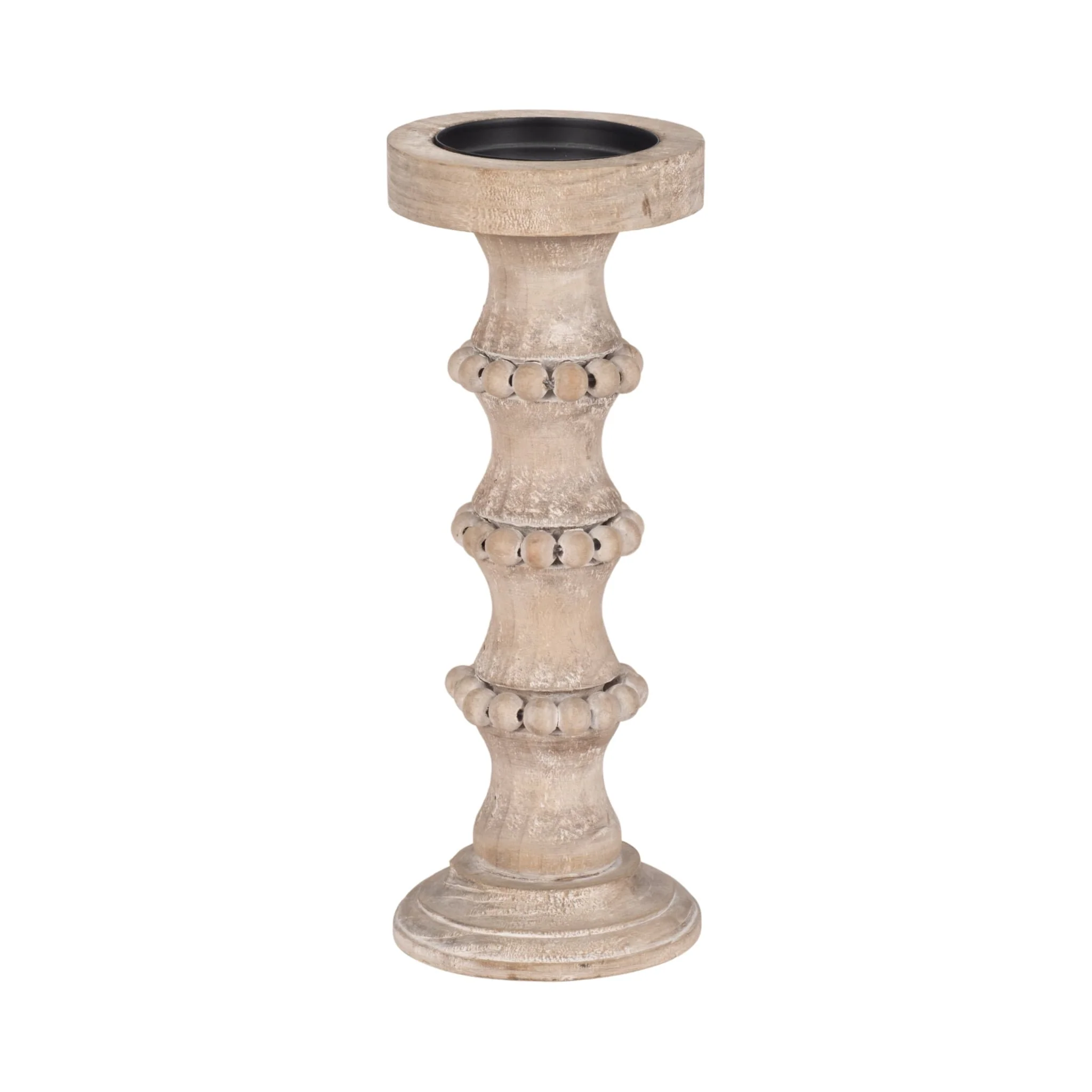 Wooden 13" Antique Style Candle Holder - Image 3