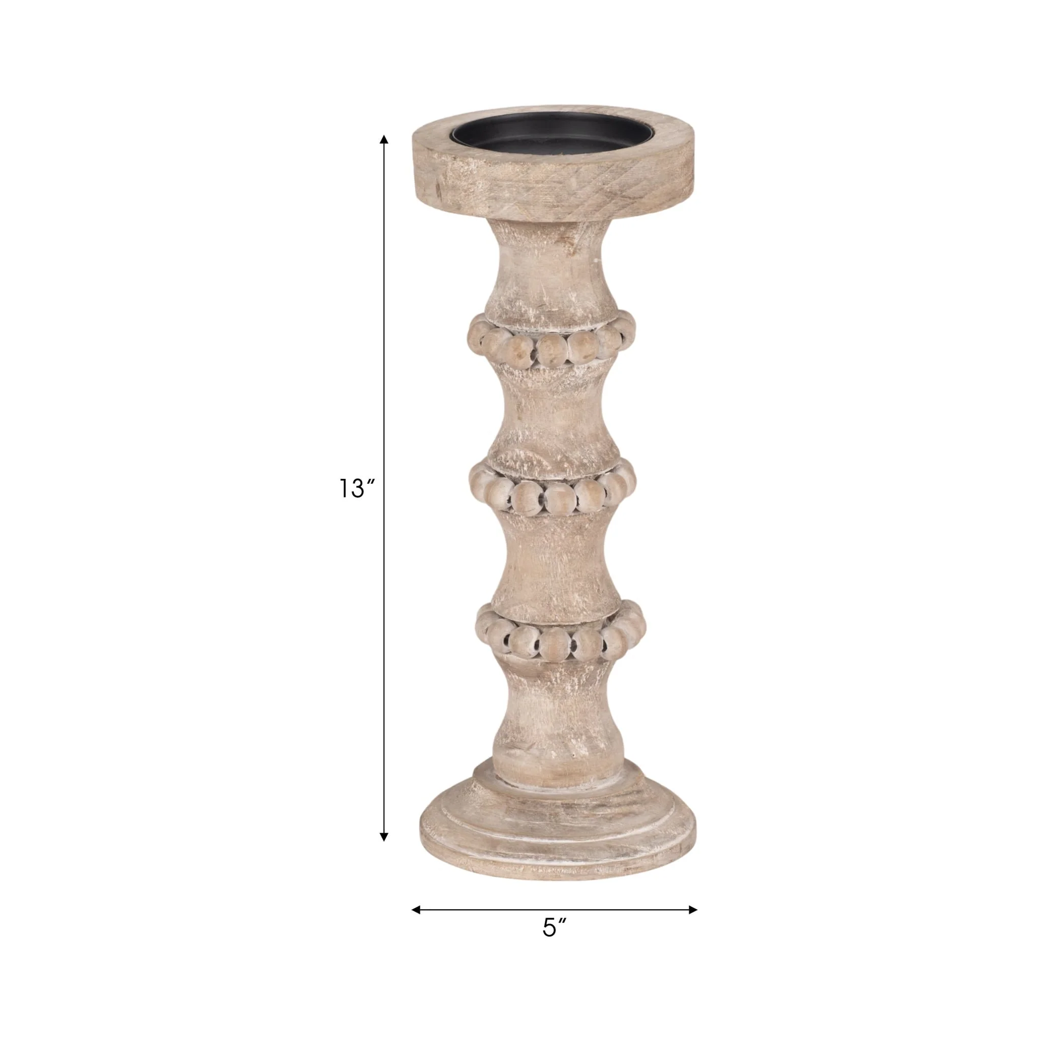 Wooden 13" Antique Style Candle Holder - Image 8
