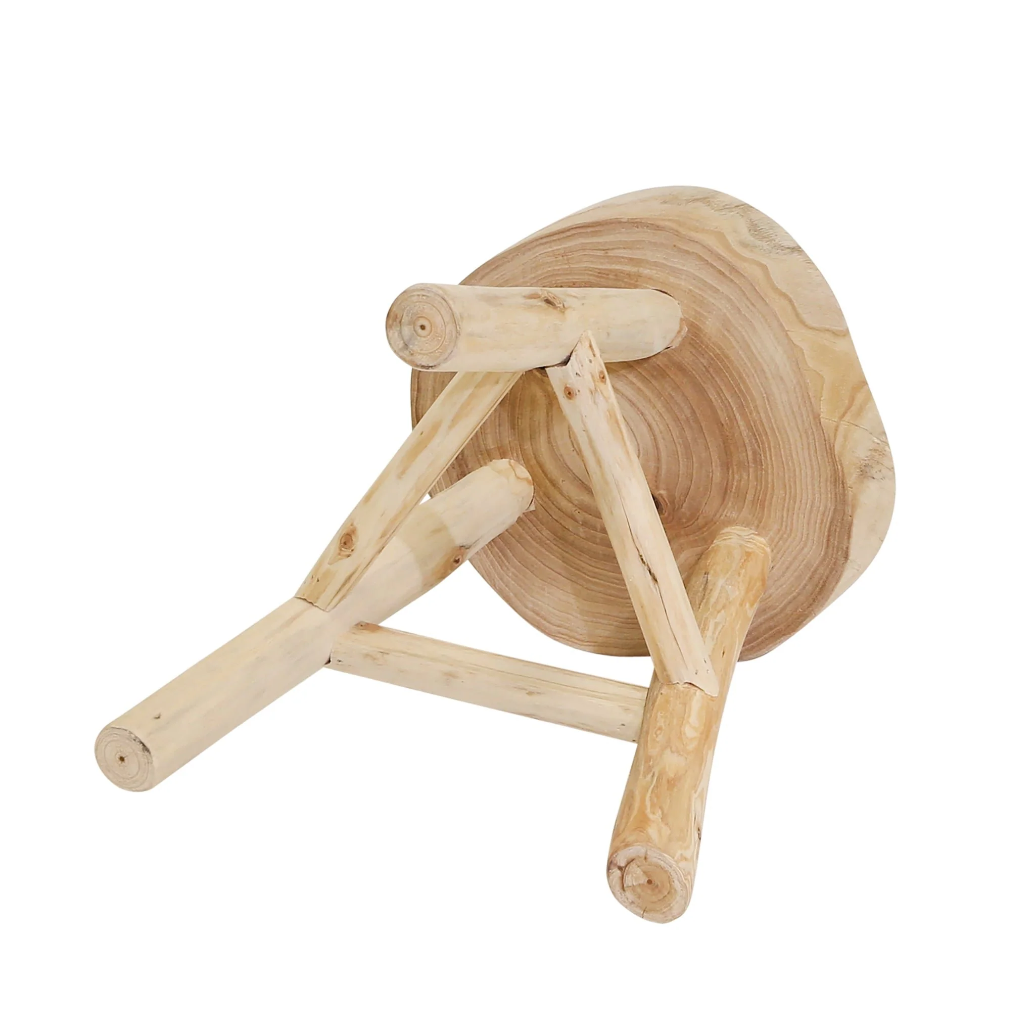 Wooden 16" Stool, Natural - Image 4