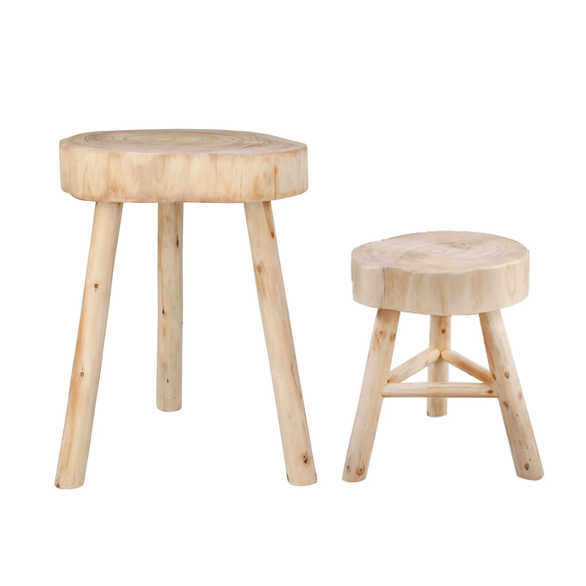 Wooden 16" Stool, Natural - Image 7