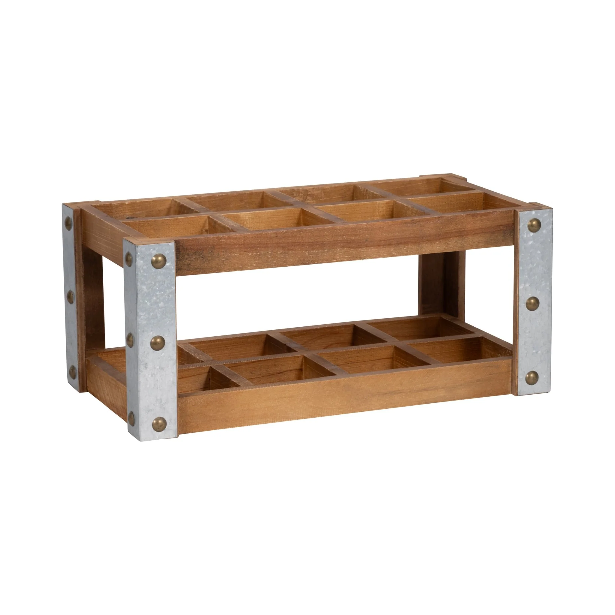 Wooden 8-bottle Wine Rack, Brown - Image 3