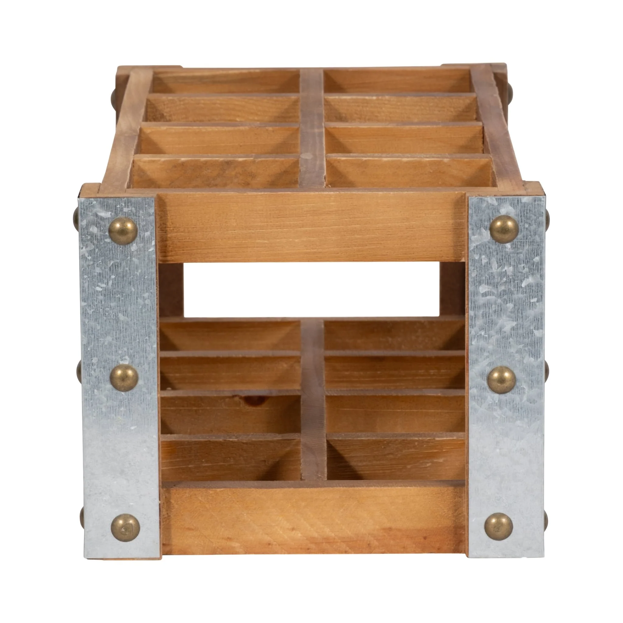Wooden 8-bottle Wine Rack, Brown - Image 4