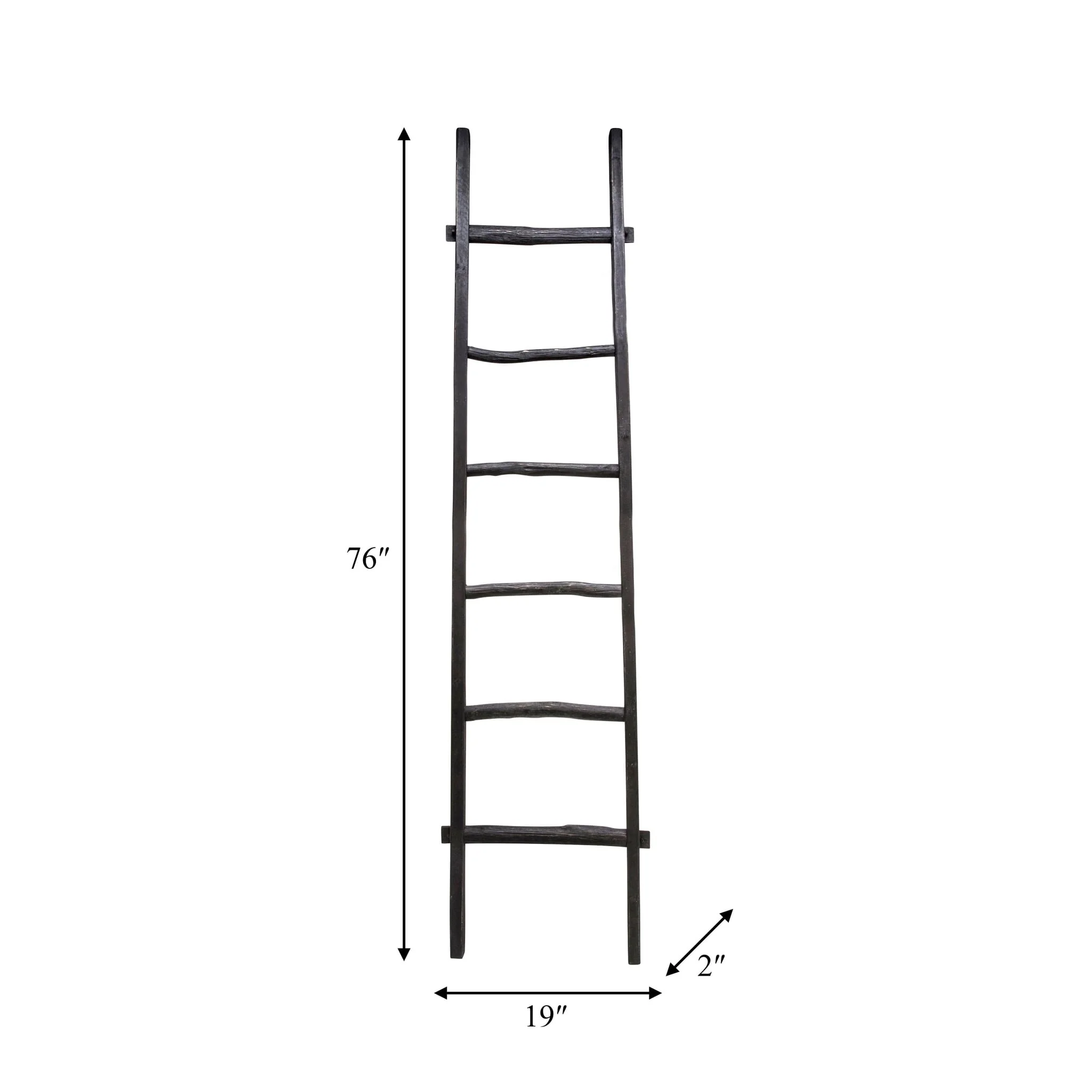 Wooden , Decorative 76" Ladder, Black - Image 5