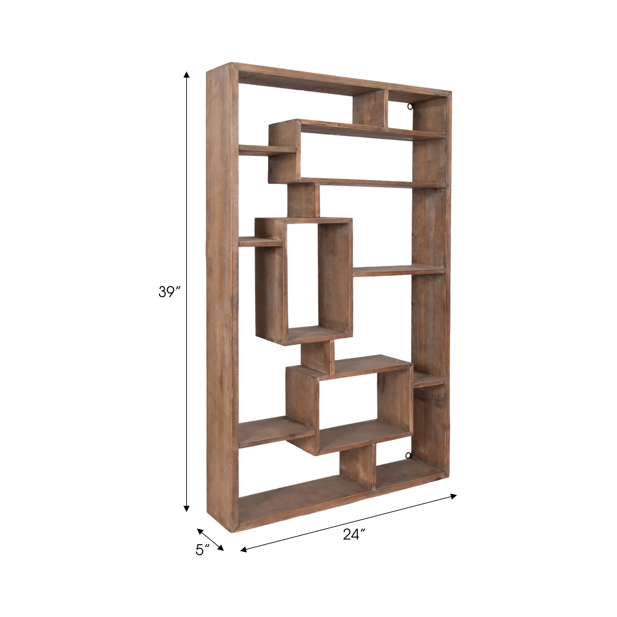 Wooden Multi-tier Wall Shelf, Brown - Image 7