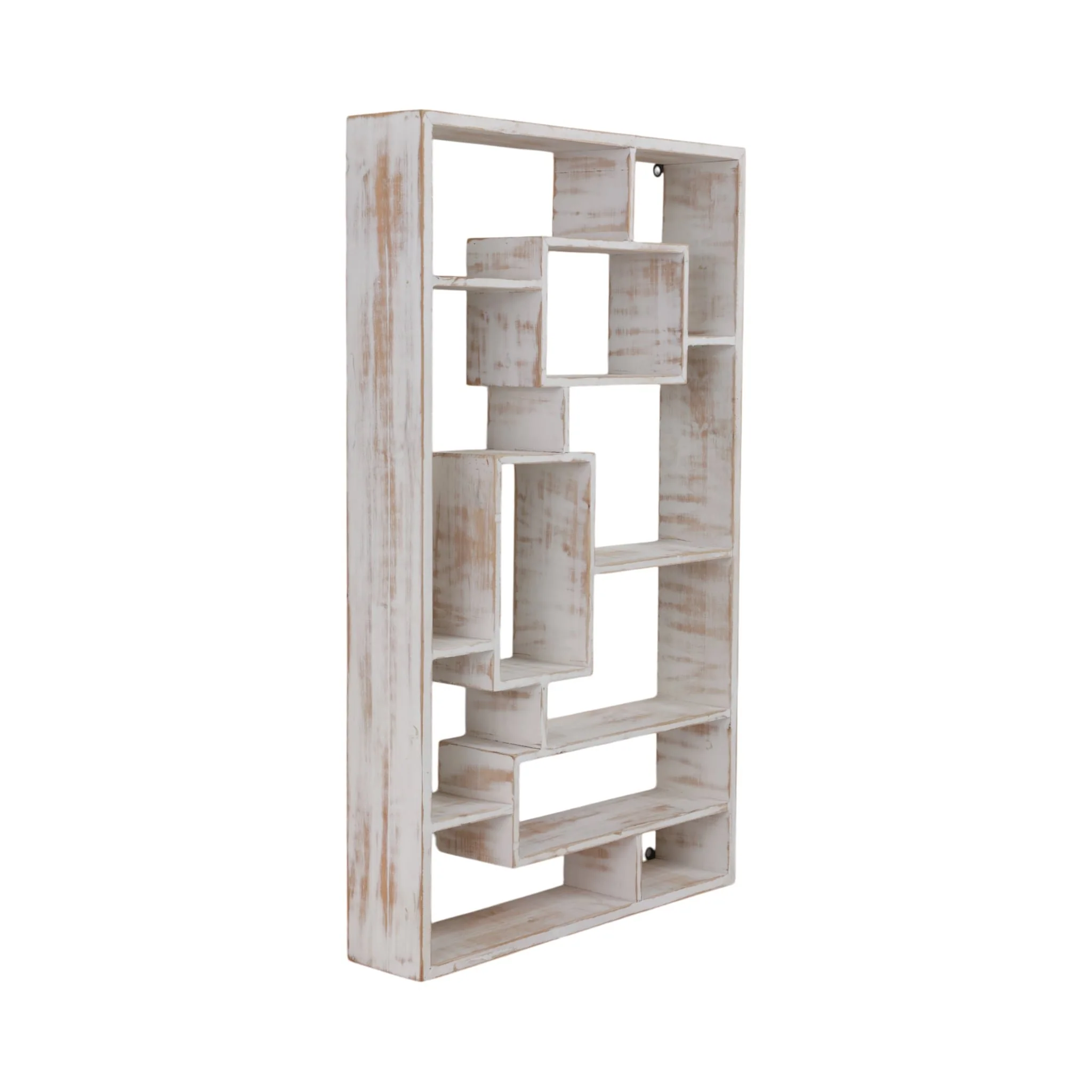 Wooden Multi-tier Wall Shelf, Whitewash - Image 3