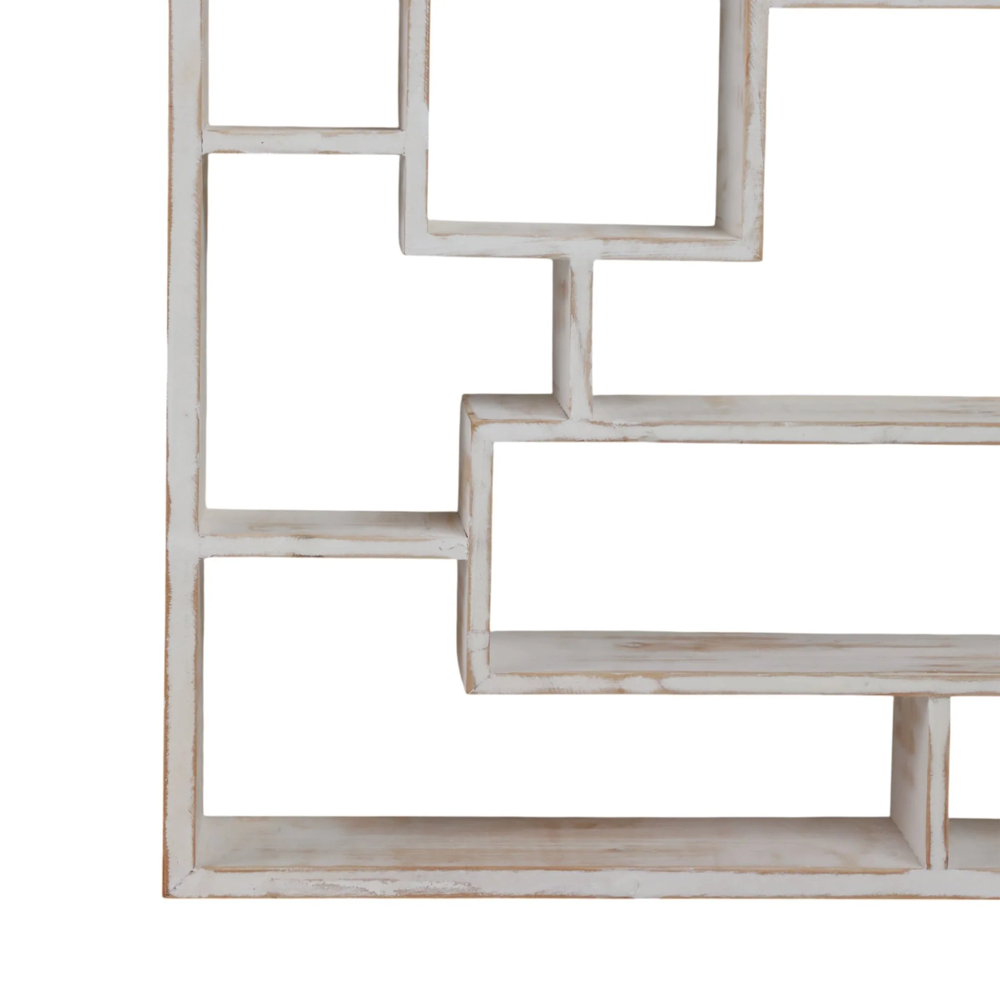 Wooden Multi-tier Wall Shelf, Whitewash - Image 5