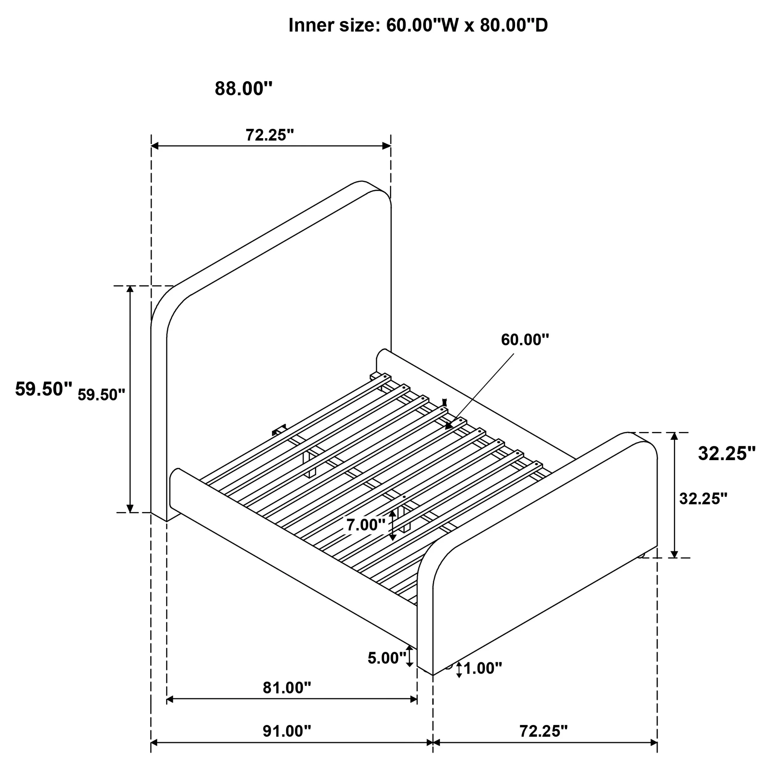 Wren Panel Platform Bed - Image 9