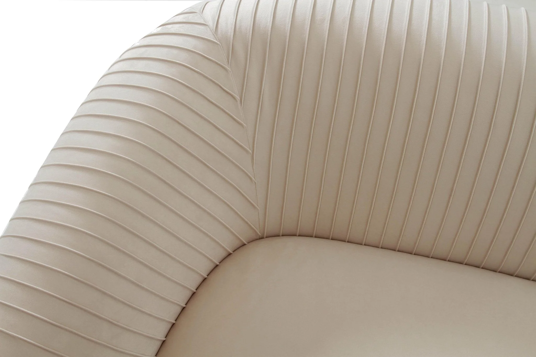 Yara Pleated Beige Velvet Loveseat - Image 5