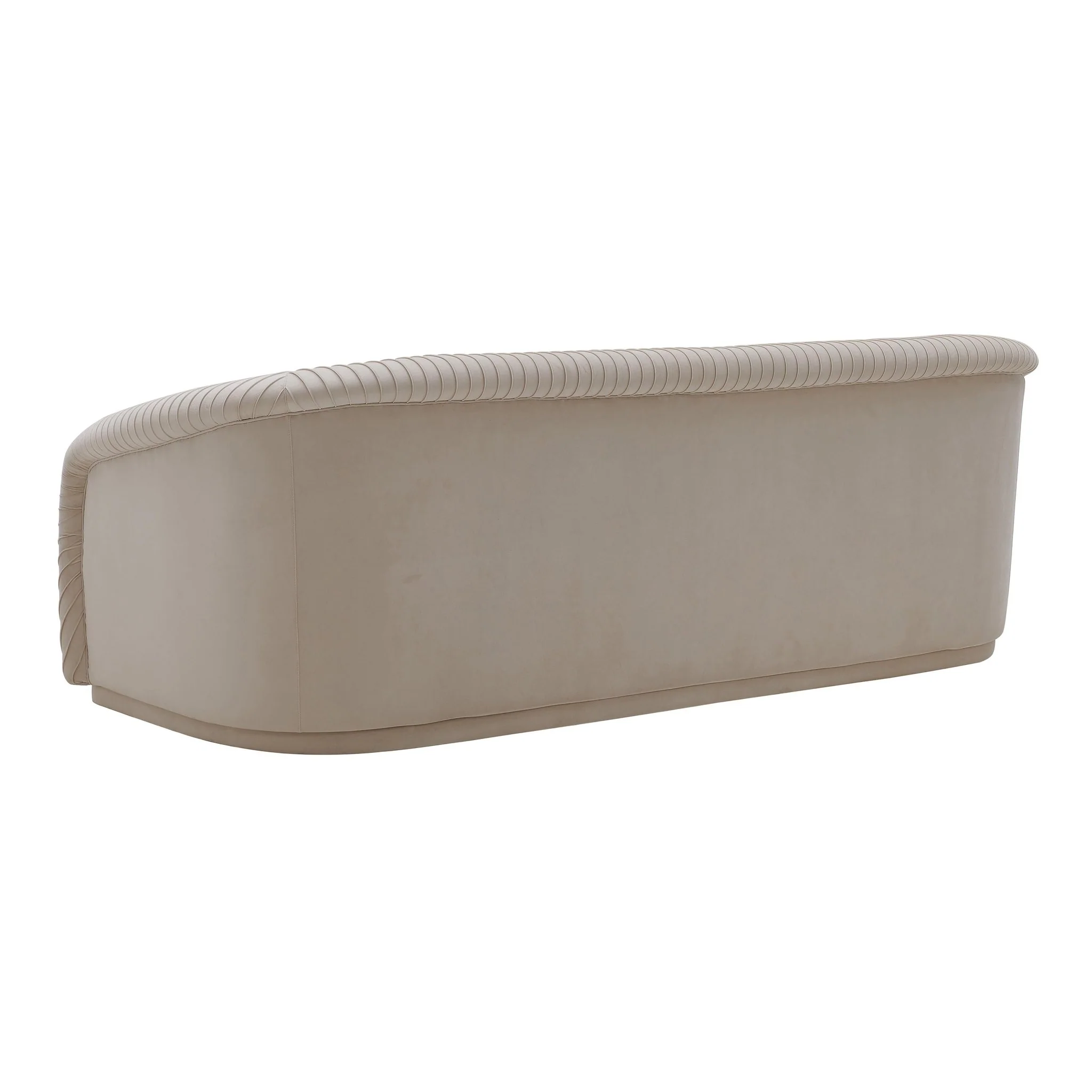 Yara Pleated Beige Velvet Sofa - Image 4