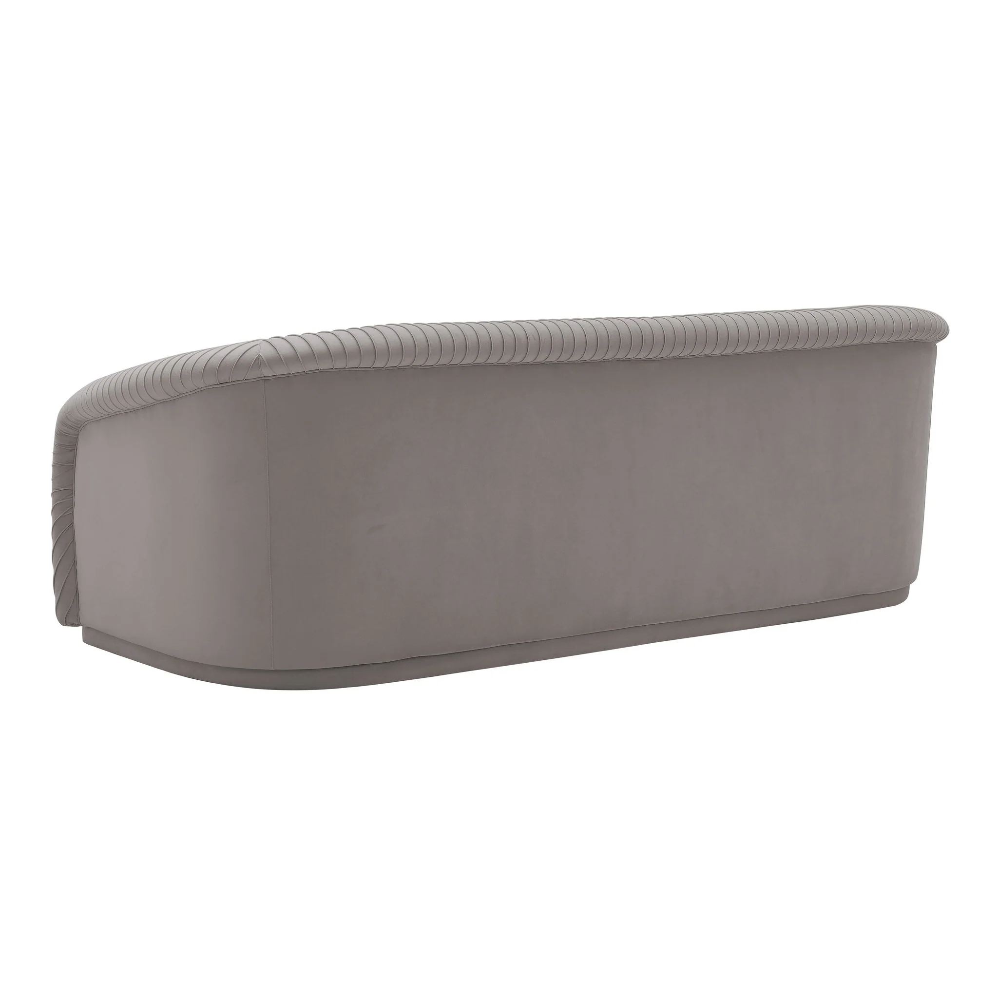 Yara Pleated Grey Velvet Sofa - Image 4