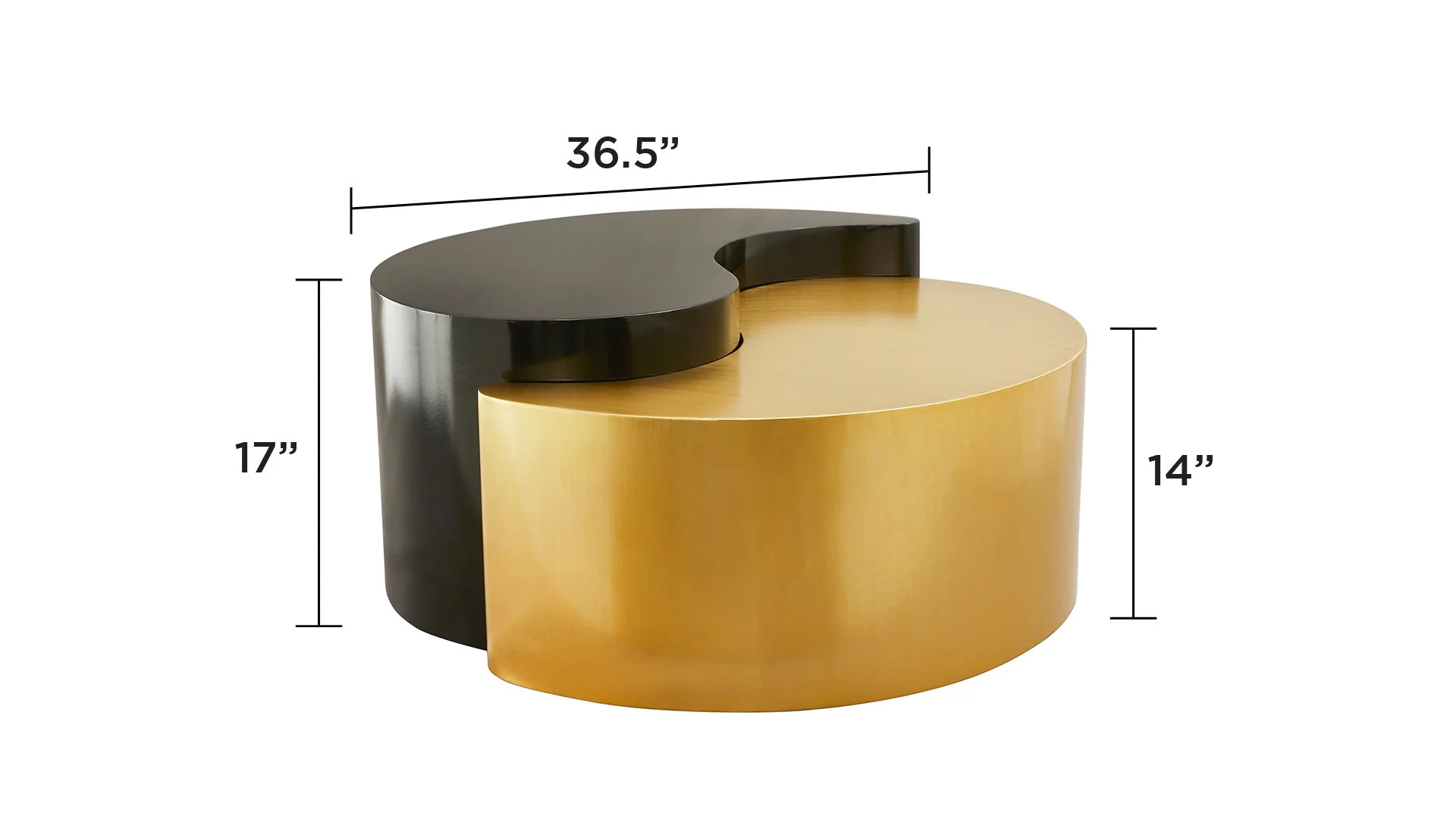 Ying Yang  Coffee Table in Black & Gold - Image 7