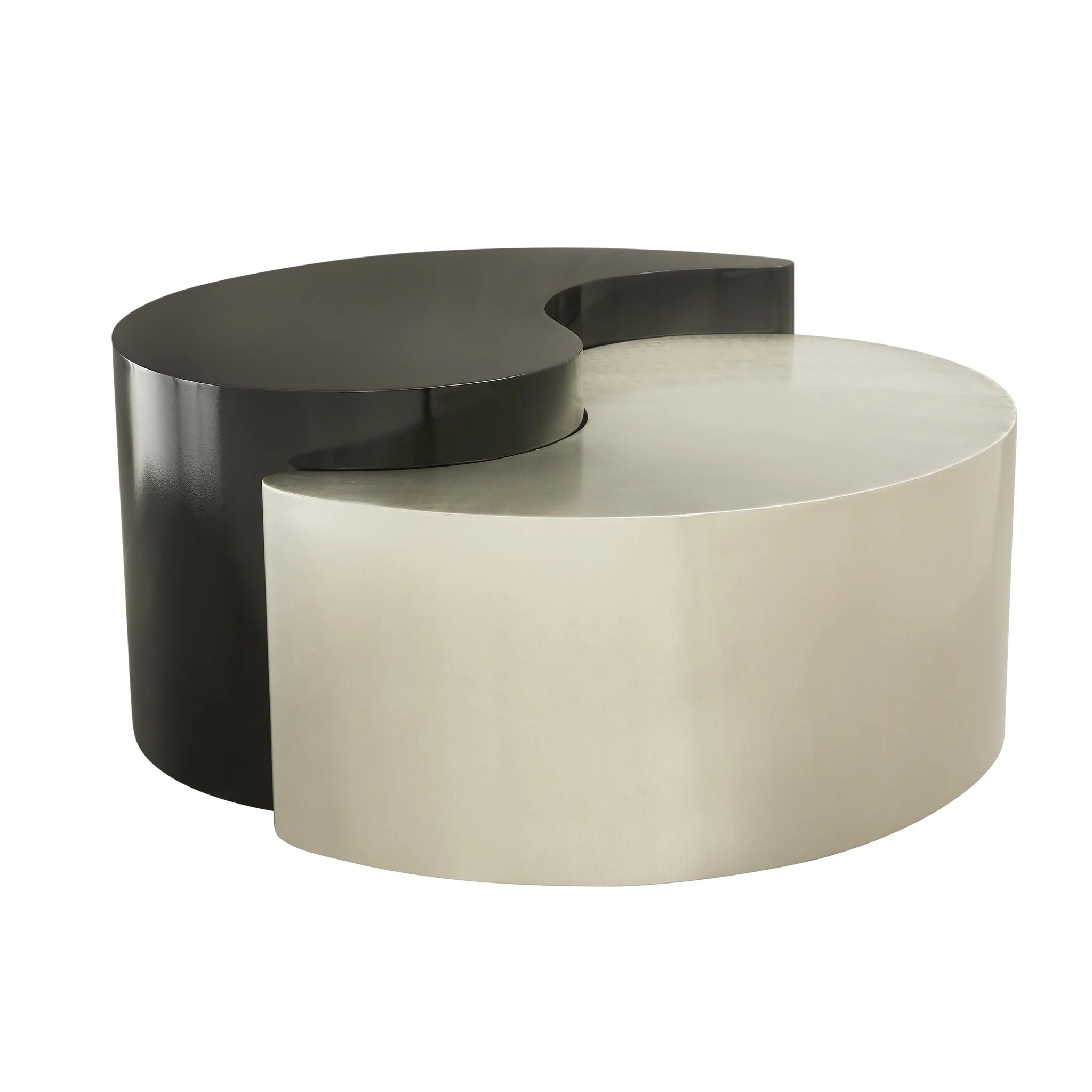 Ying Yang  Coffee Table in Black & Silver - Image 4