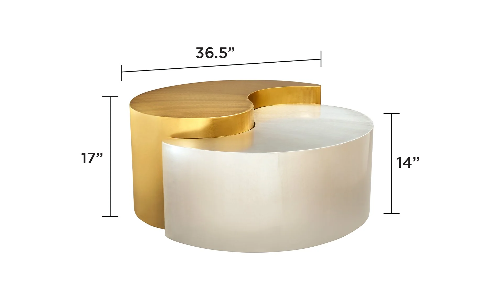 Ying Yang  Coffee Table in Gold & Silver - Image 6