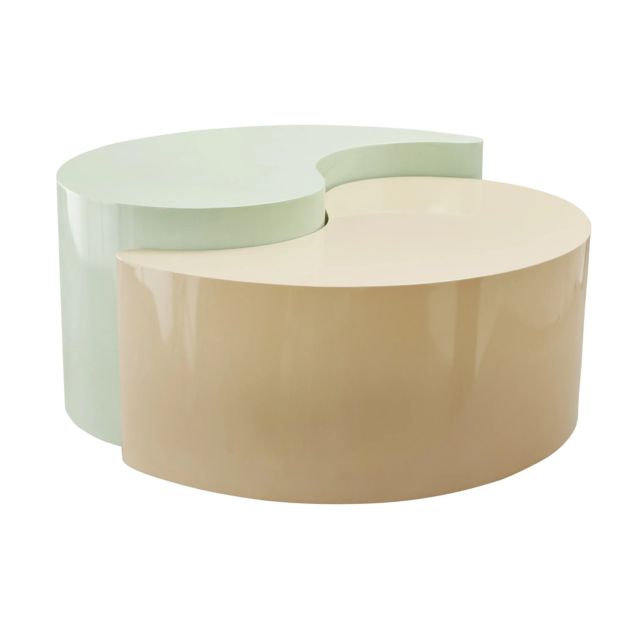 Ying Yang  Coffee Table in Mint & Taupe - Image 4