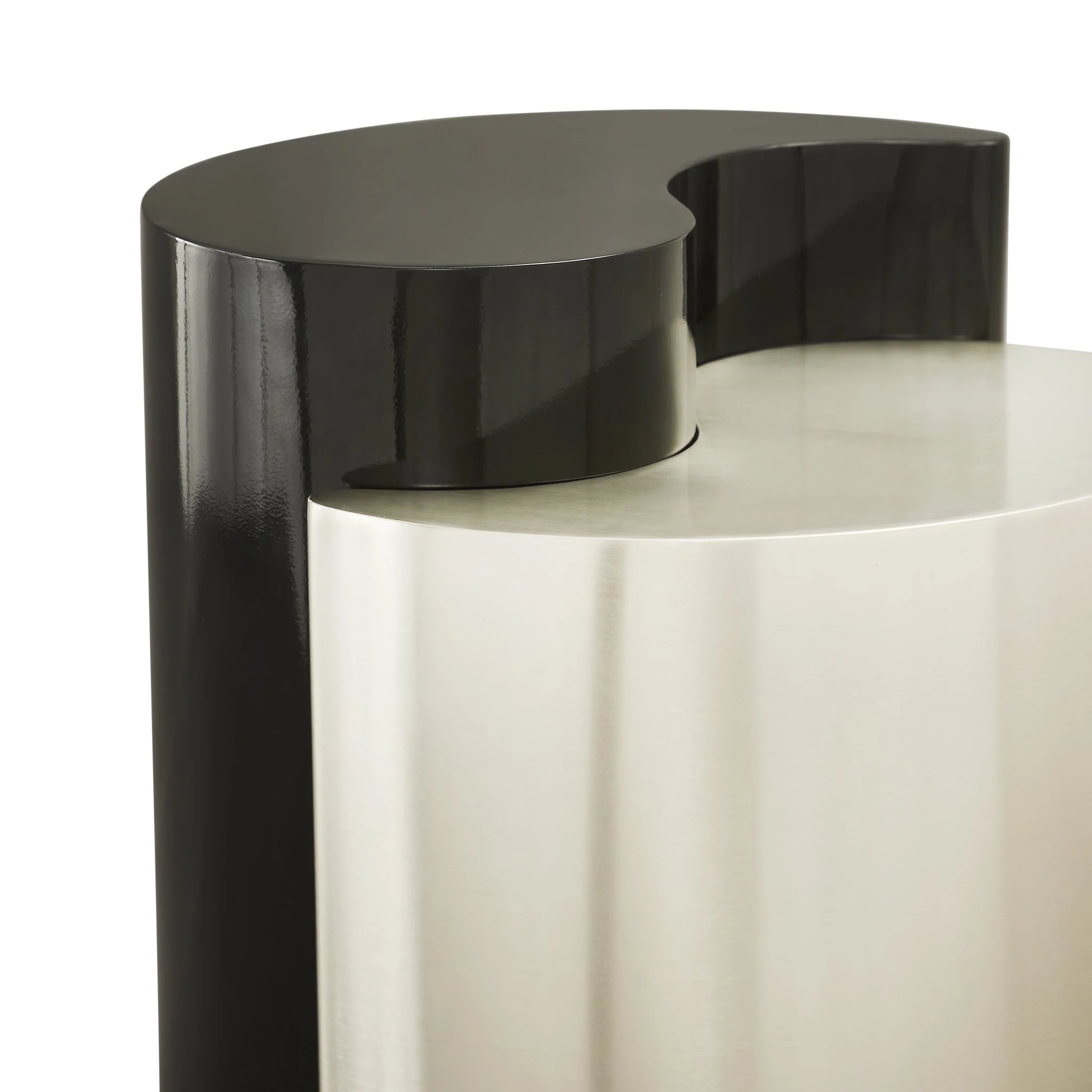Ying Yang  End Table in Black & Silver - Image 5