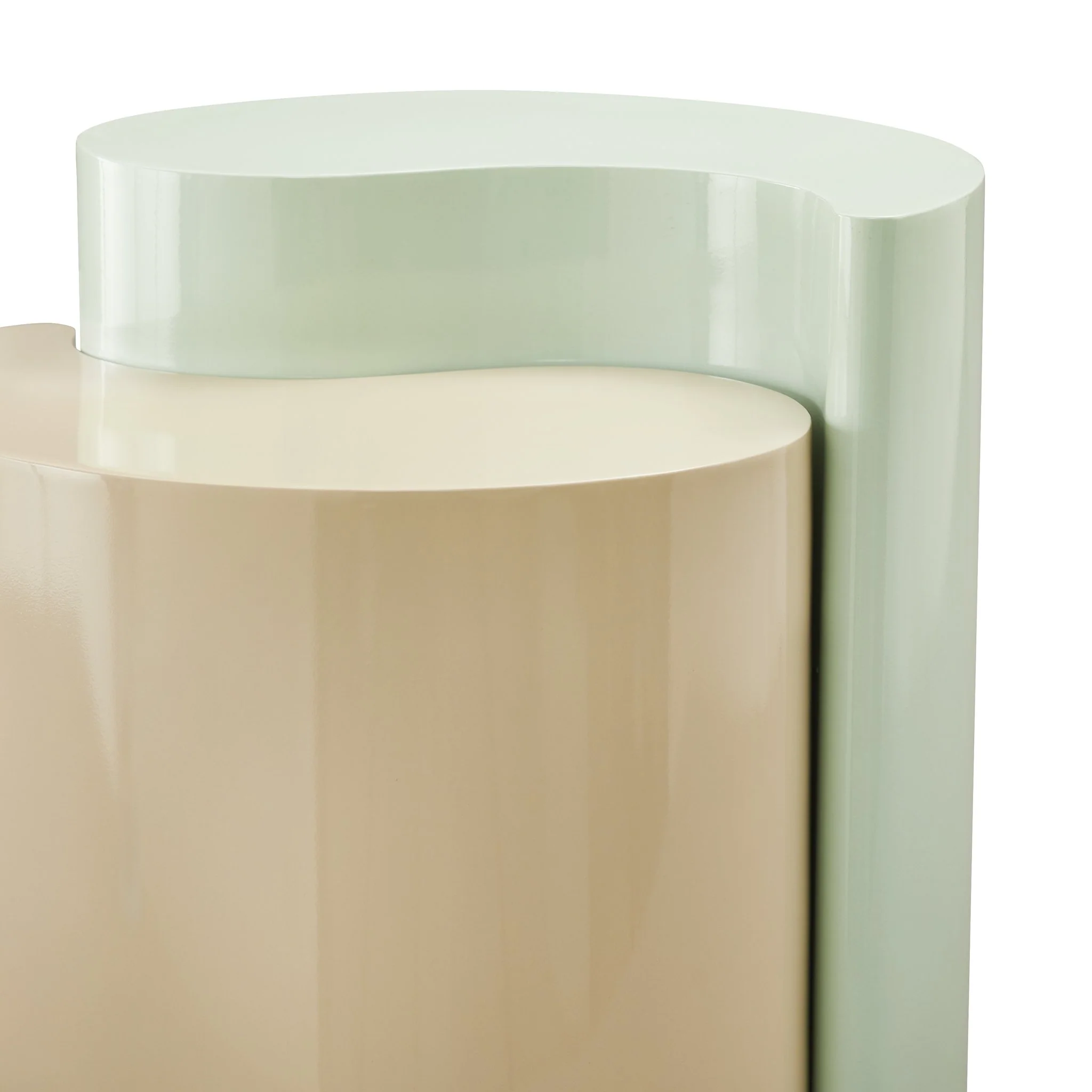 Ying Yang  End Table in Mint & Taupe - Image 3
