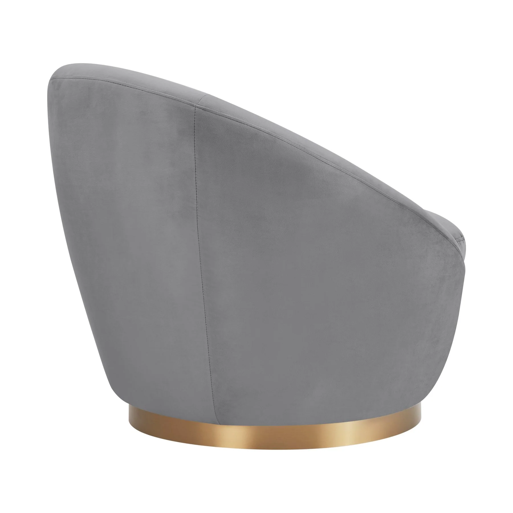 Yves Gray Velvet Swivel Accent Chair with Gold Base - Image 3