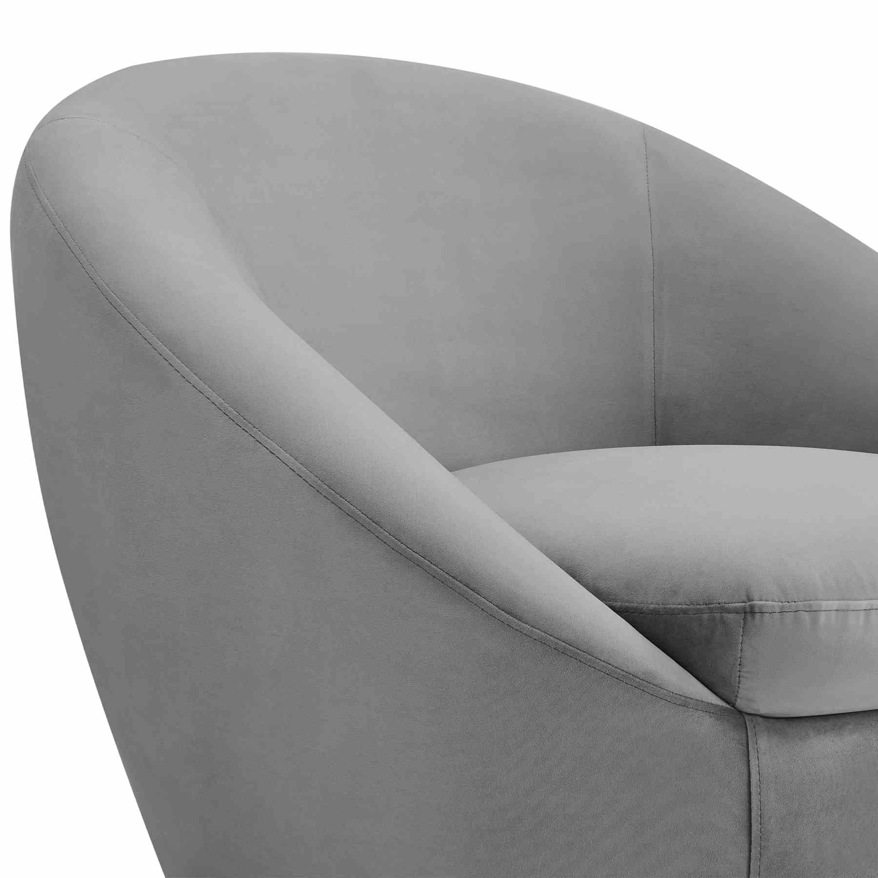 Yves Gray Velvet Swivel Accent Chair with Gold Base - Image 4