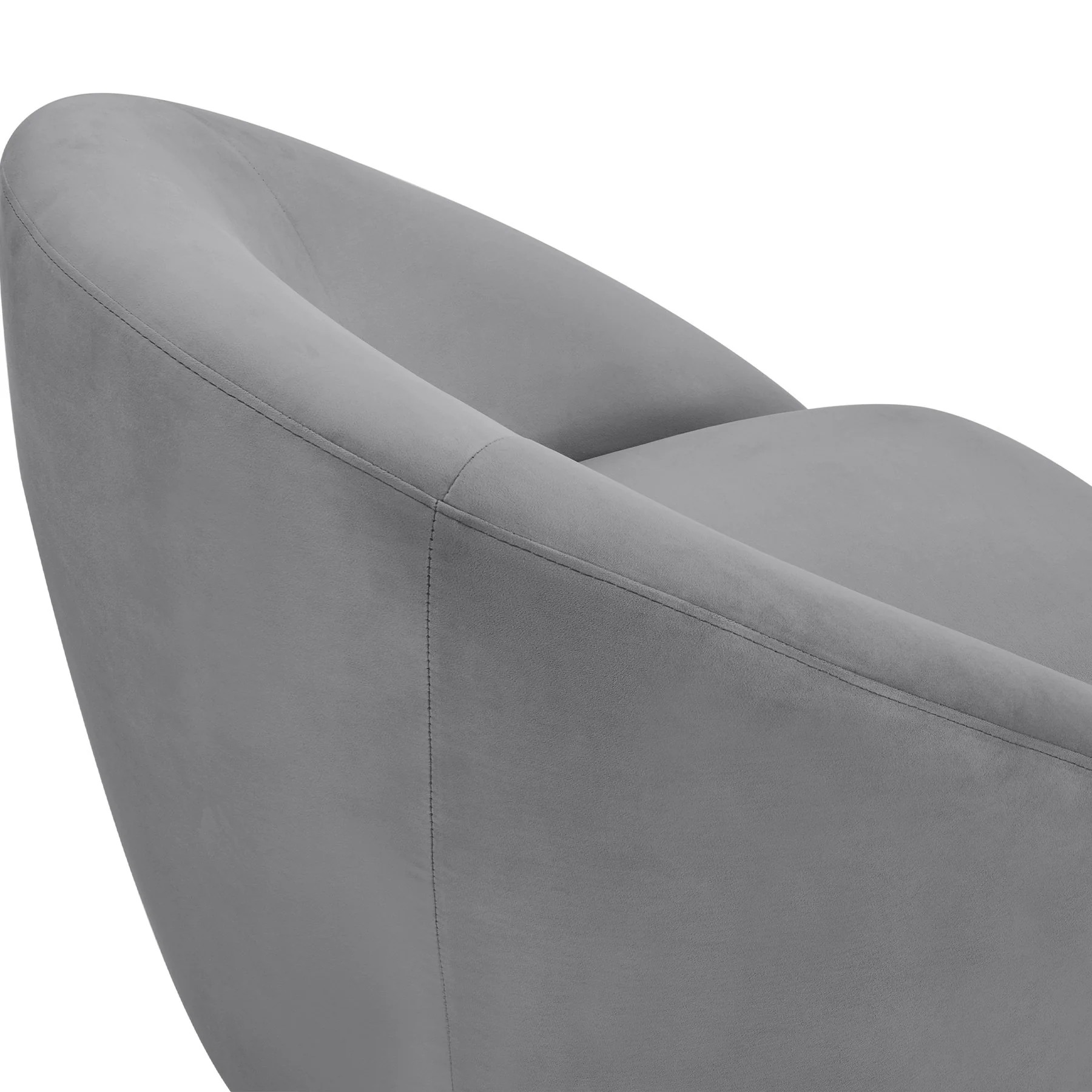 Yves Gray Velvet Swivel Accent Chair with Gold Base - Image 5