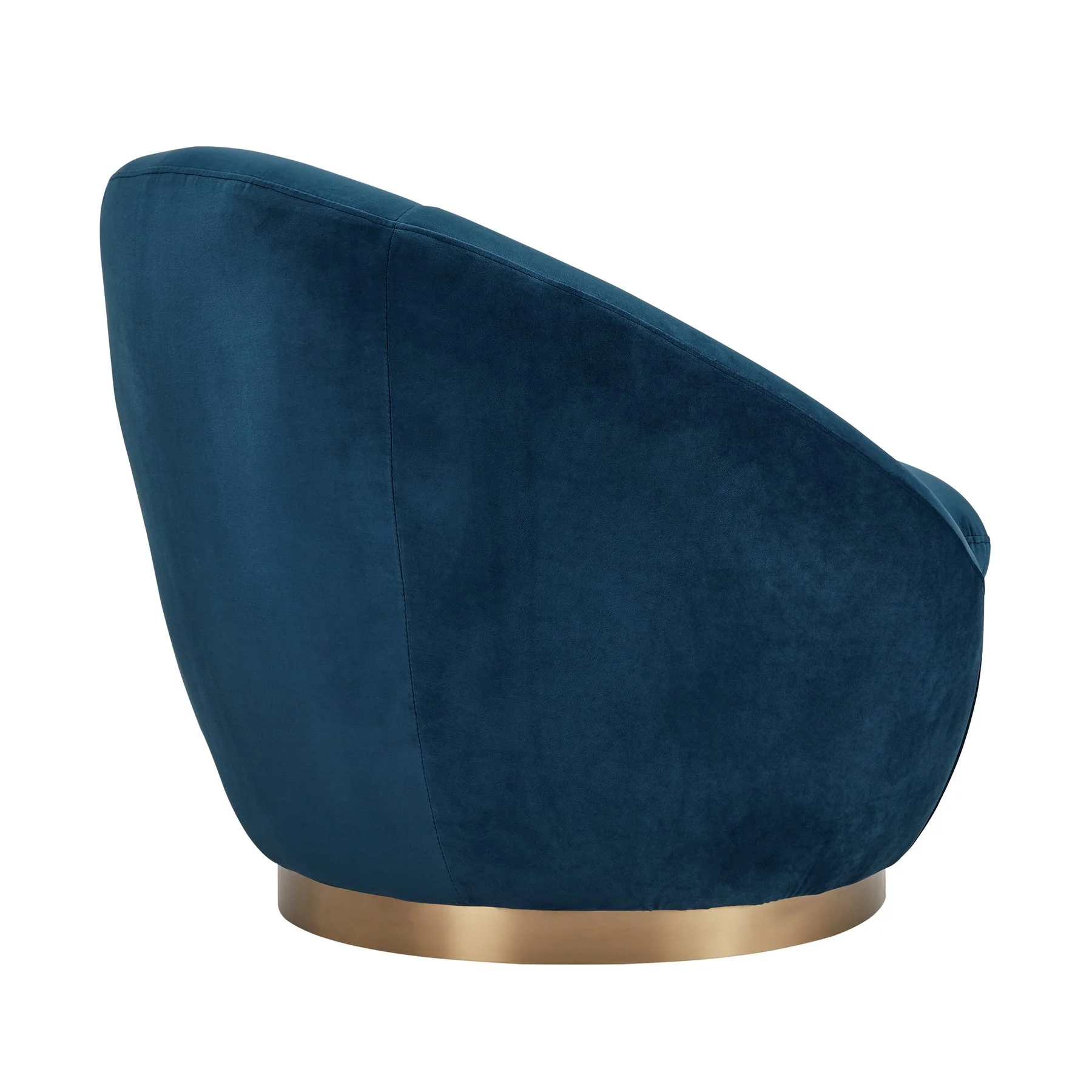Yves Navy Velvet Swivel Accent Chair with Gold Base - Image 3