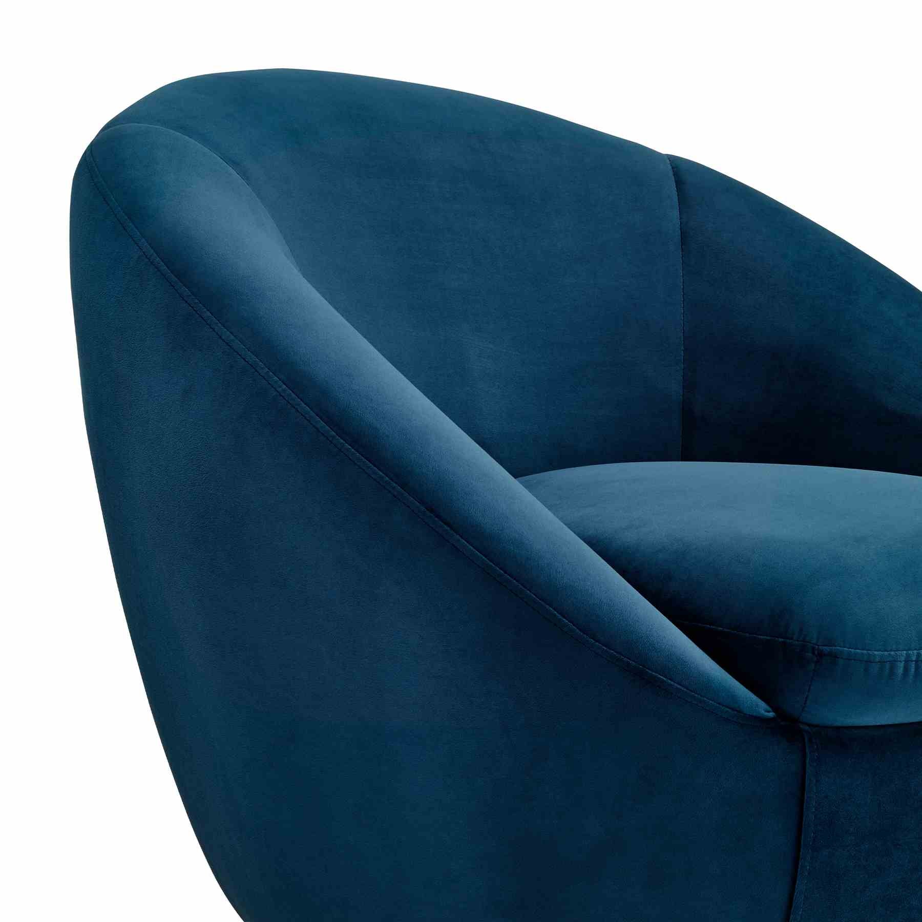 Yves Navy Velvet Swivel Accent Chair with Gold Base - Image 4