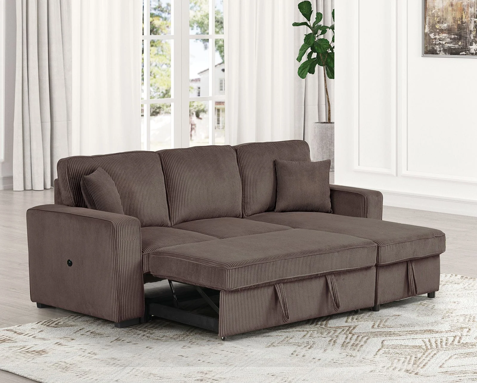 Yves Sectional, Brown - Image 2