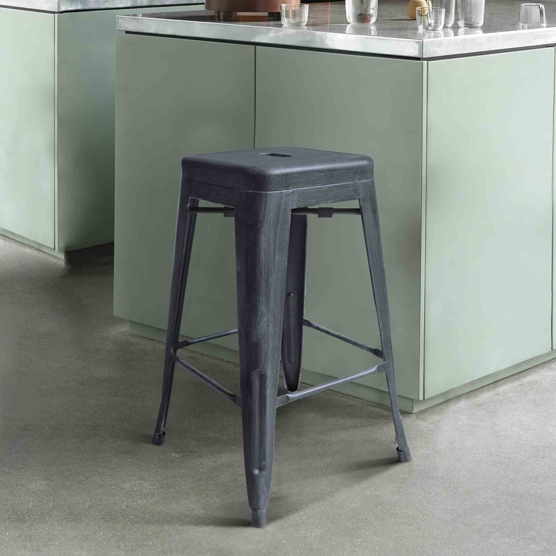 Zed Industrial 26" Counter Height Backless Barstool in Industrial Gray - Image 8
