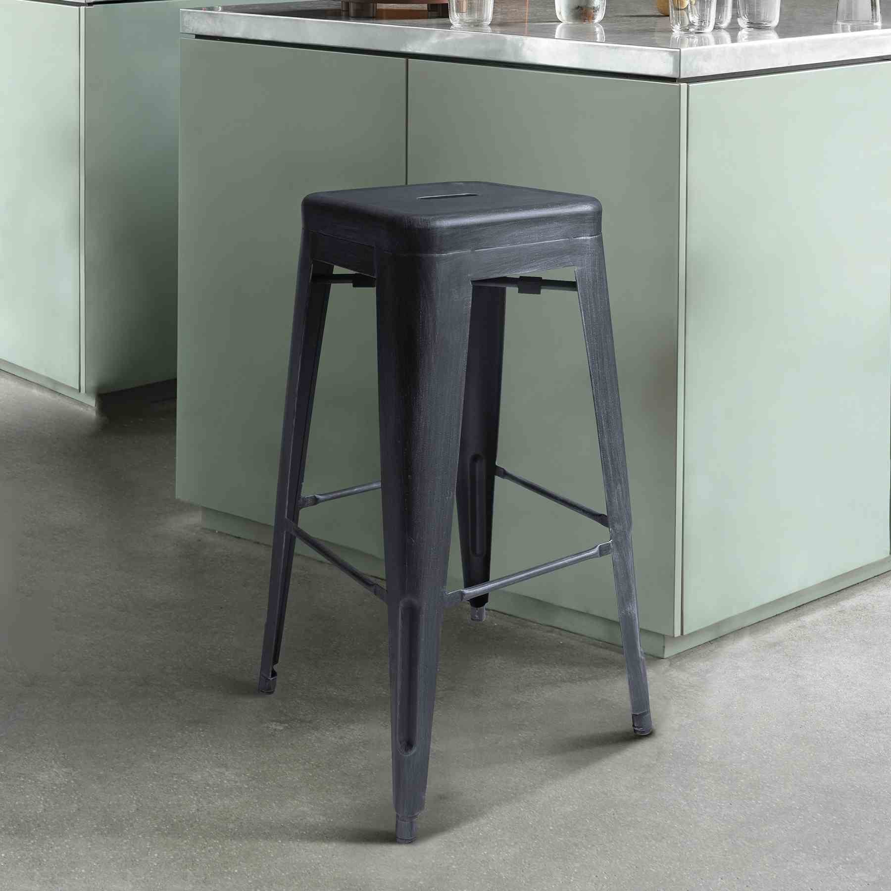 Zed Industrial 30" Bar Height Backless Barstool in Industrial Gray - Image 7