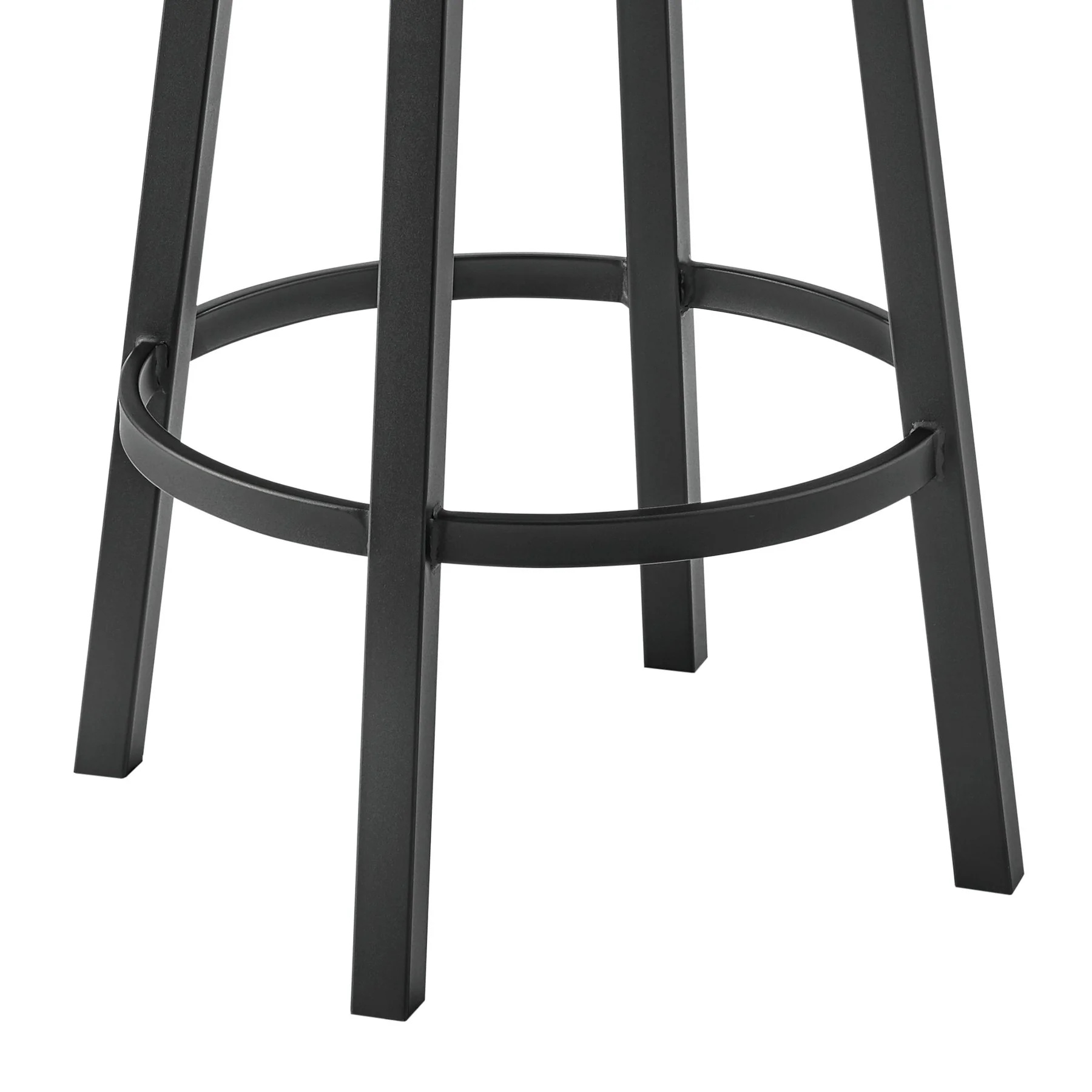 Zelda Swivel Bar Stool in Black Finish with Gray Faux Leather - Image 8