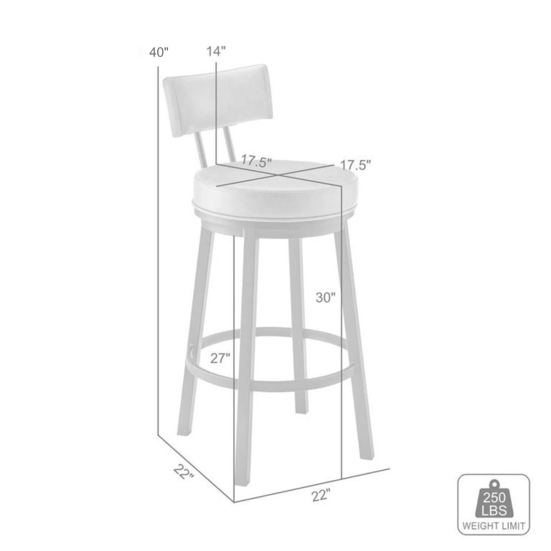 Zelda Swivel Bar Stool in Mocha Finish with Brown Faux Leather - Image 9