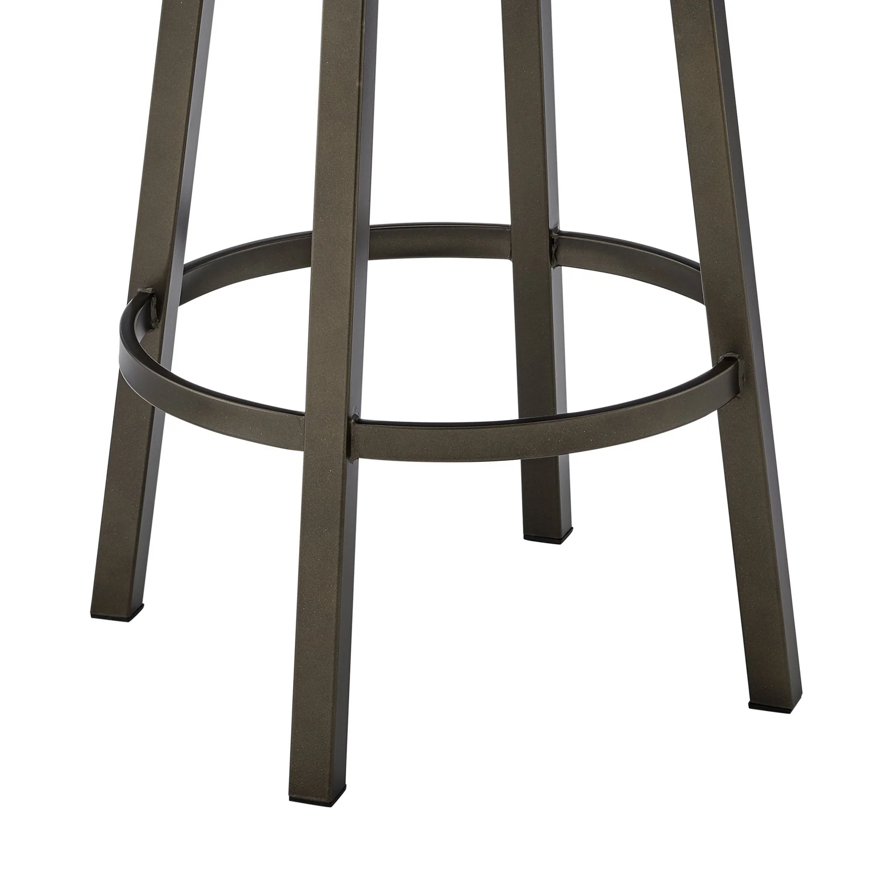 Zelda Swivel Counter Stool in Mocha Finish with Brown Faux Leather - Image 8