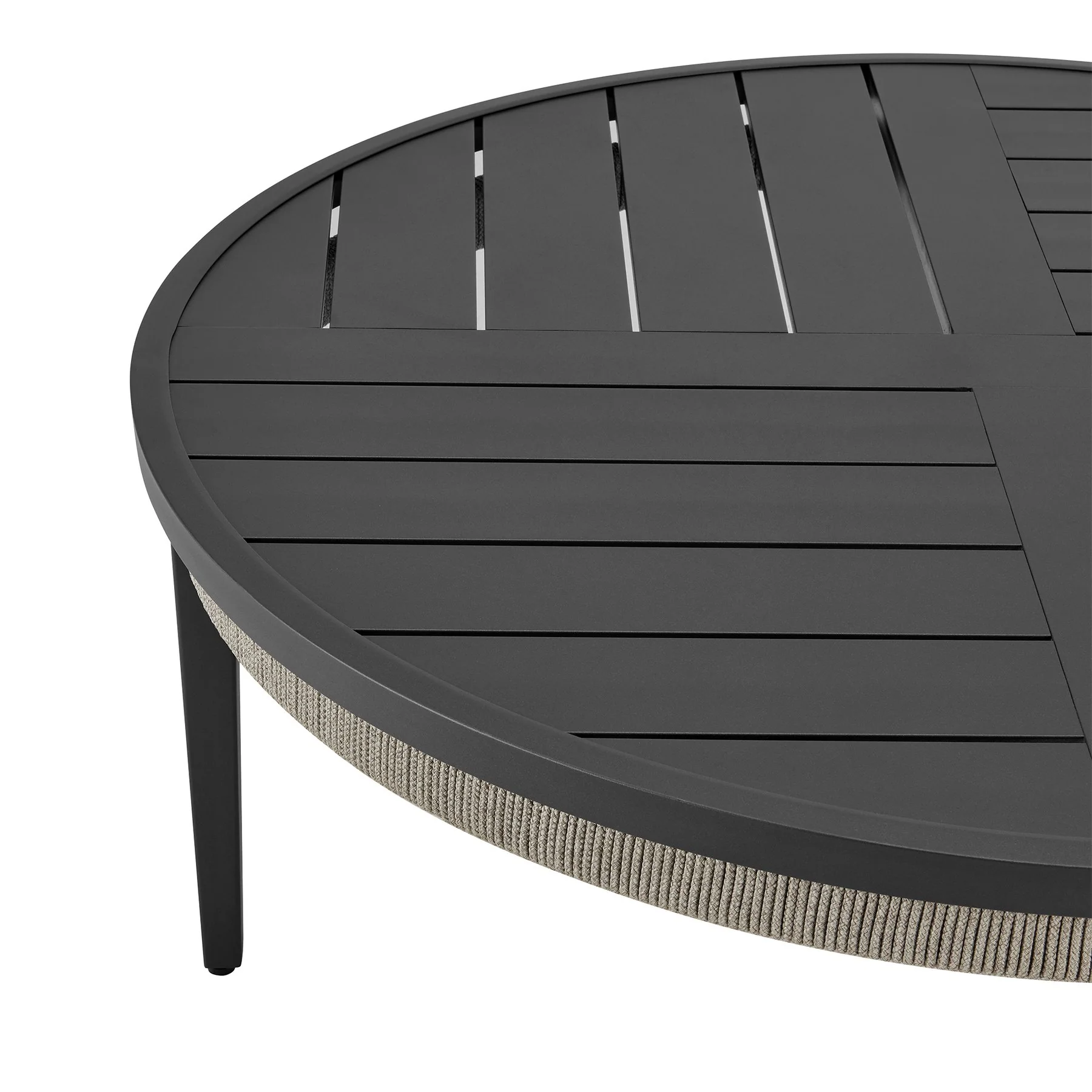 Zella Outdoor Patio 3 Piece Swivel Seating Set in Aluminum with Light Gray Rope and Cushions - Image 7
