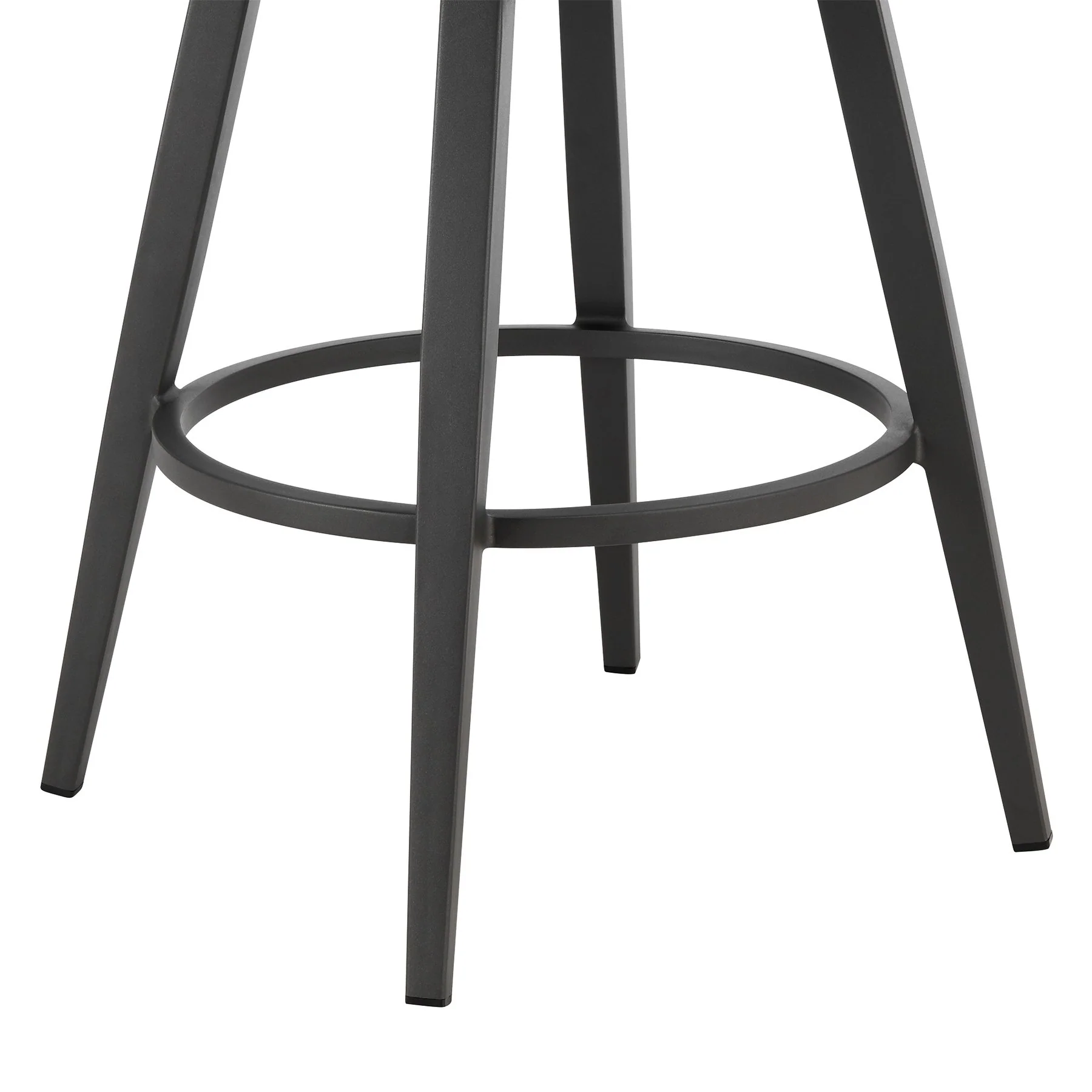 Zella Outdoor Patio Swivel Bar Stool in Aluminum with Light Gray Rope and Earl Gray Cushions - Image 8