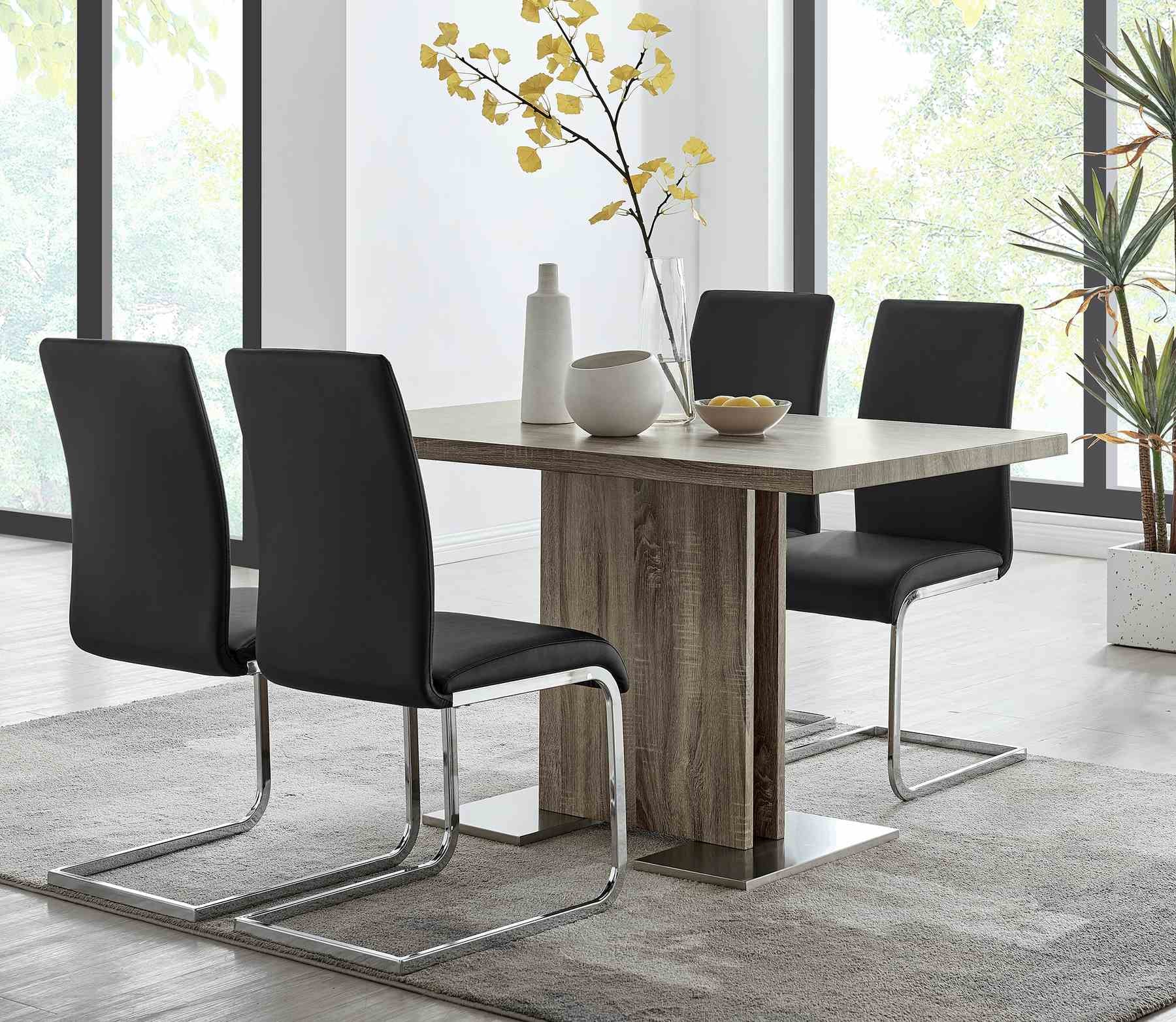 Zenith and Amanda 5 Piece Black Rectangular Dining set - Image 8
