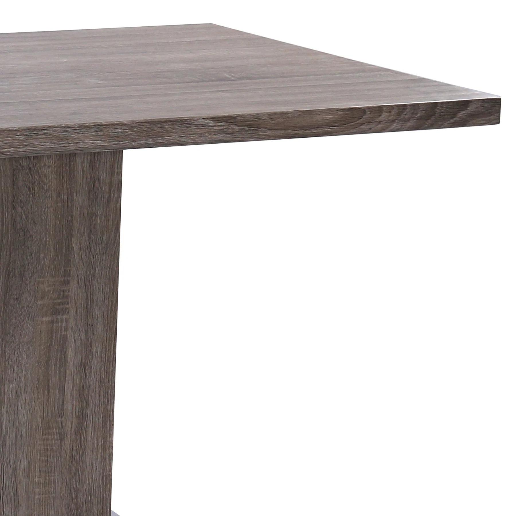 Zenith Contemporary Dining Table with Brushed Stainless Steel Base and Gray Walnut Veneer Finish - Image 2