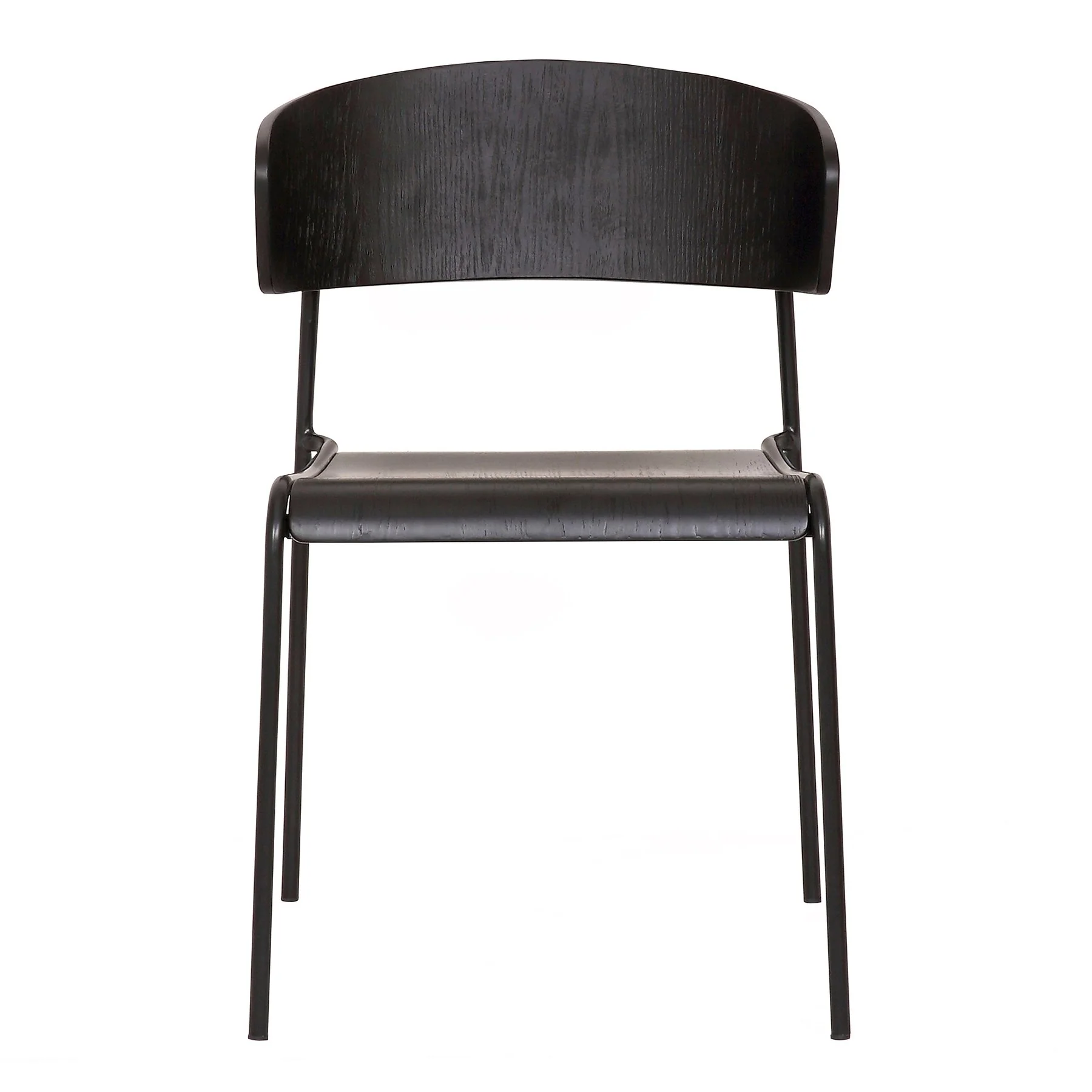 Zeph Black Wood and Metal Open Back Dining Chairs (Set of 2) - Image 2