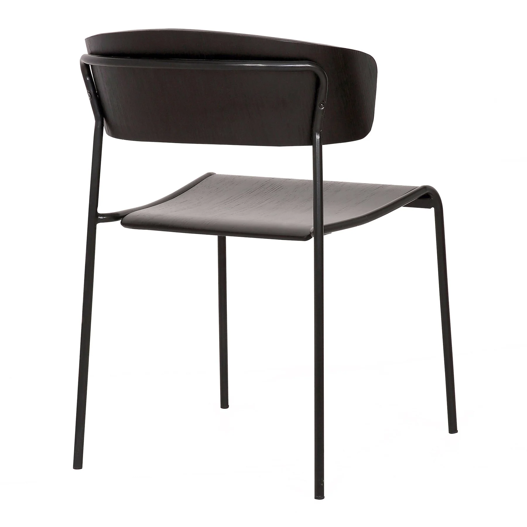 Zeph Black Wood and Metal Open Back Dining Chairs (Set of 2) - Image 4