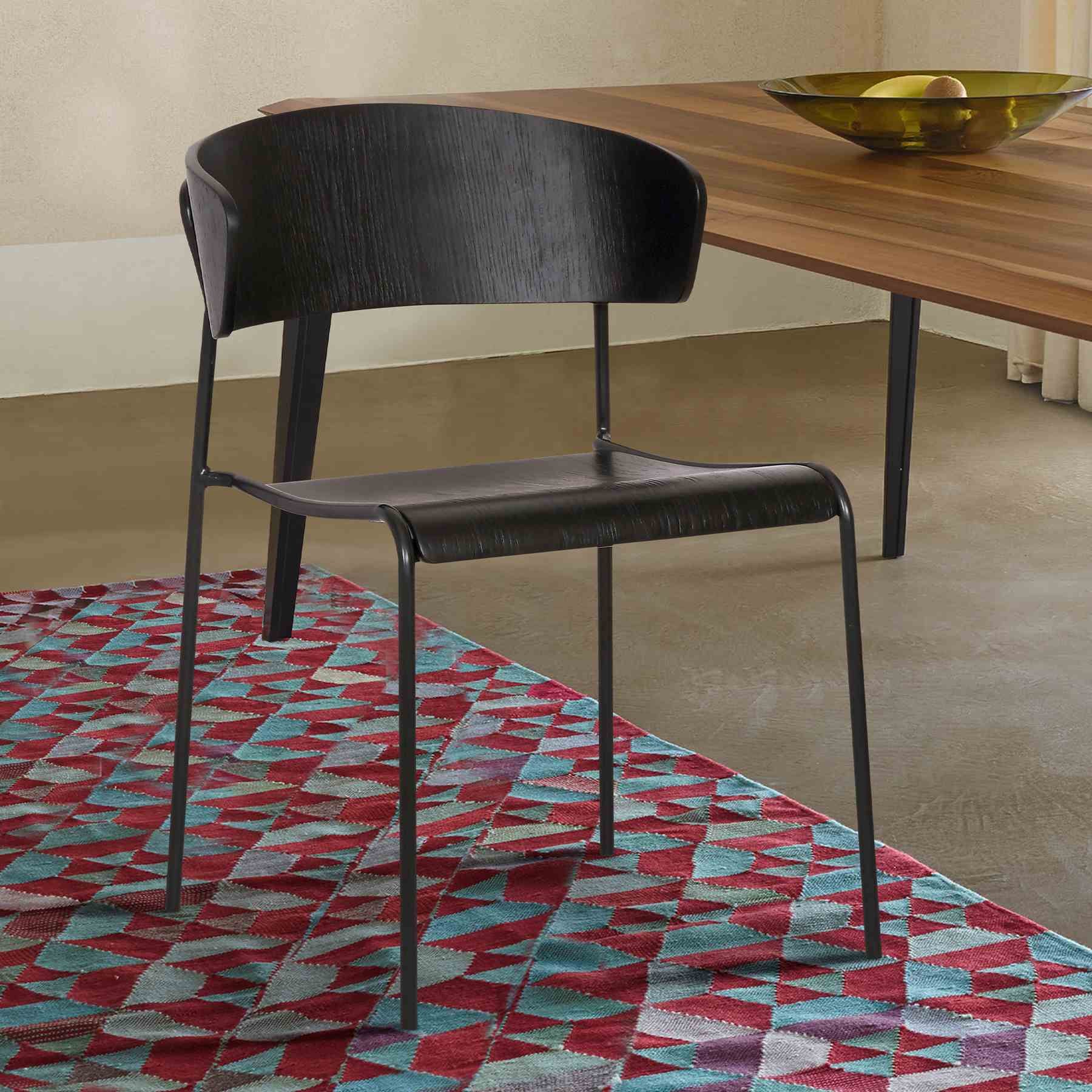 Zeph Black Wood and Metal Open Back Dining Chairs (Set of 2) - Image 6