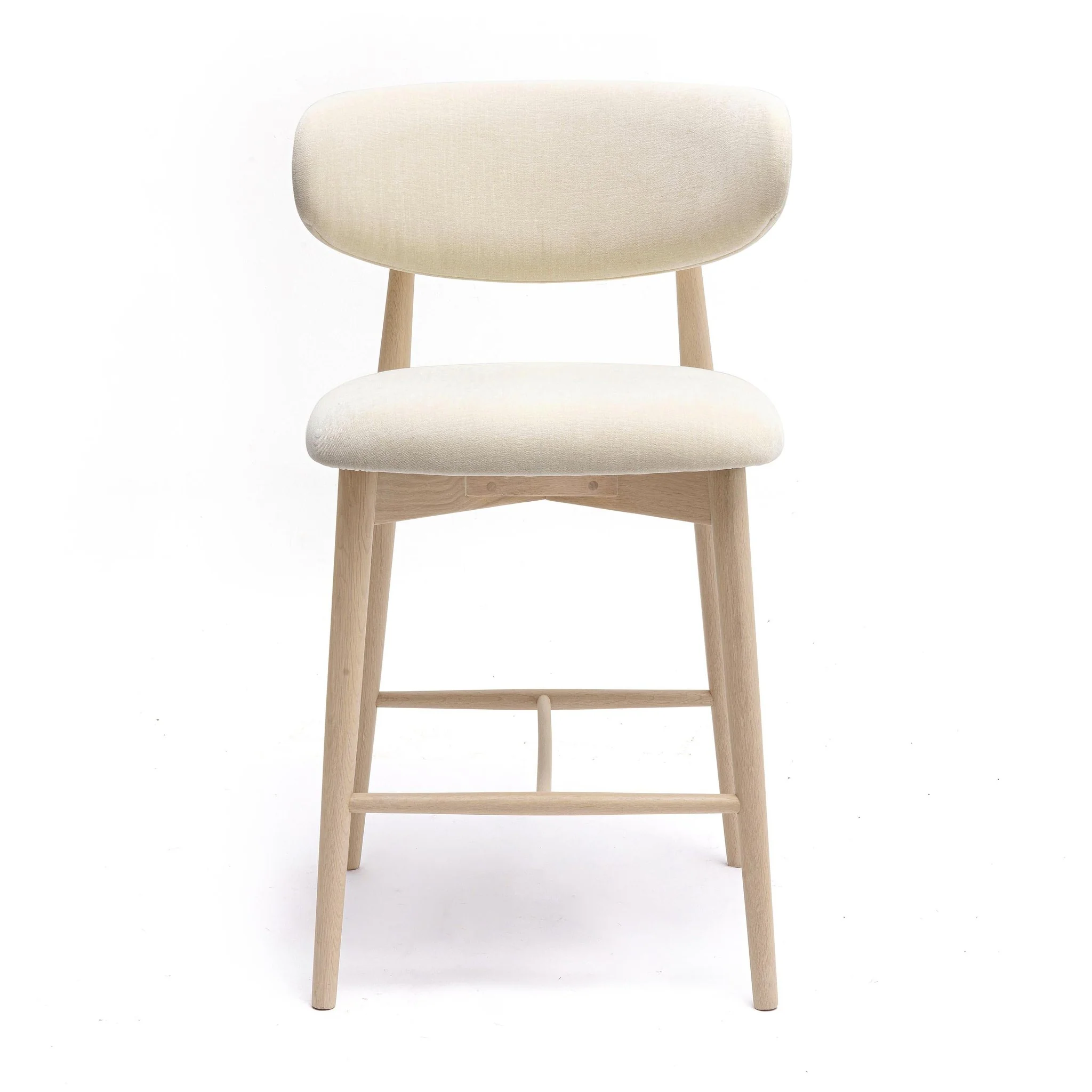 Zinea Cream Performance Textured Velvet Counter Stool - Image 3