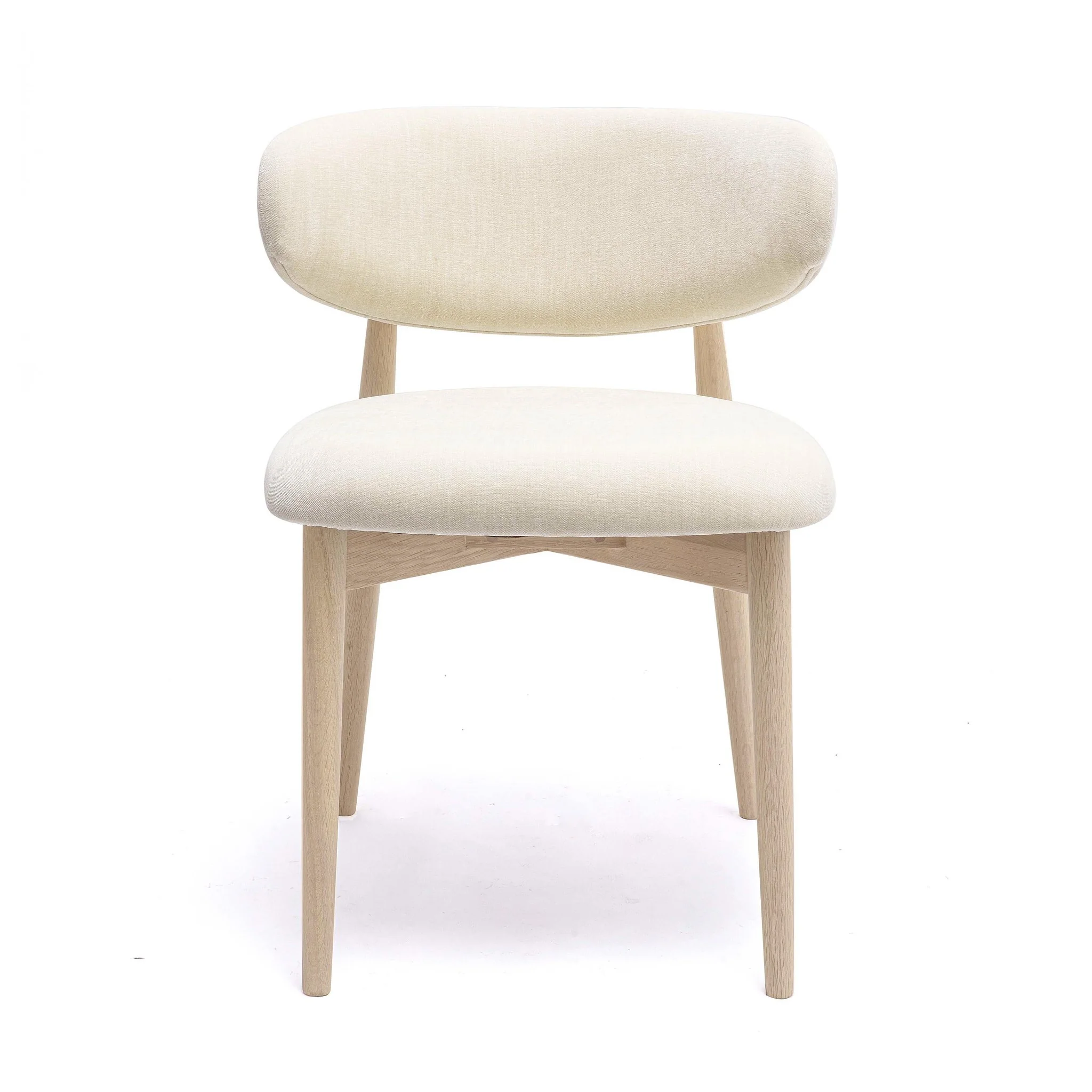 Zinea Cream Performance Textured Velvet Dining Chair - Image 3