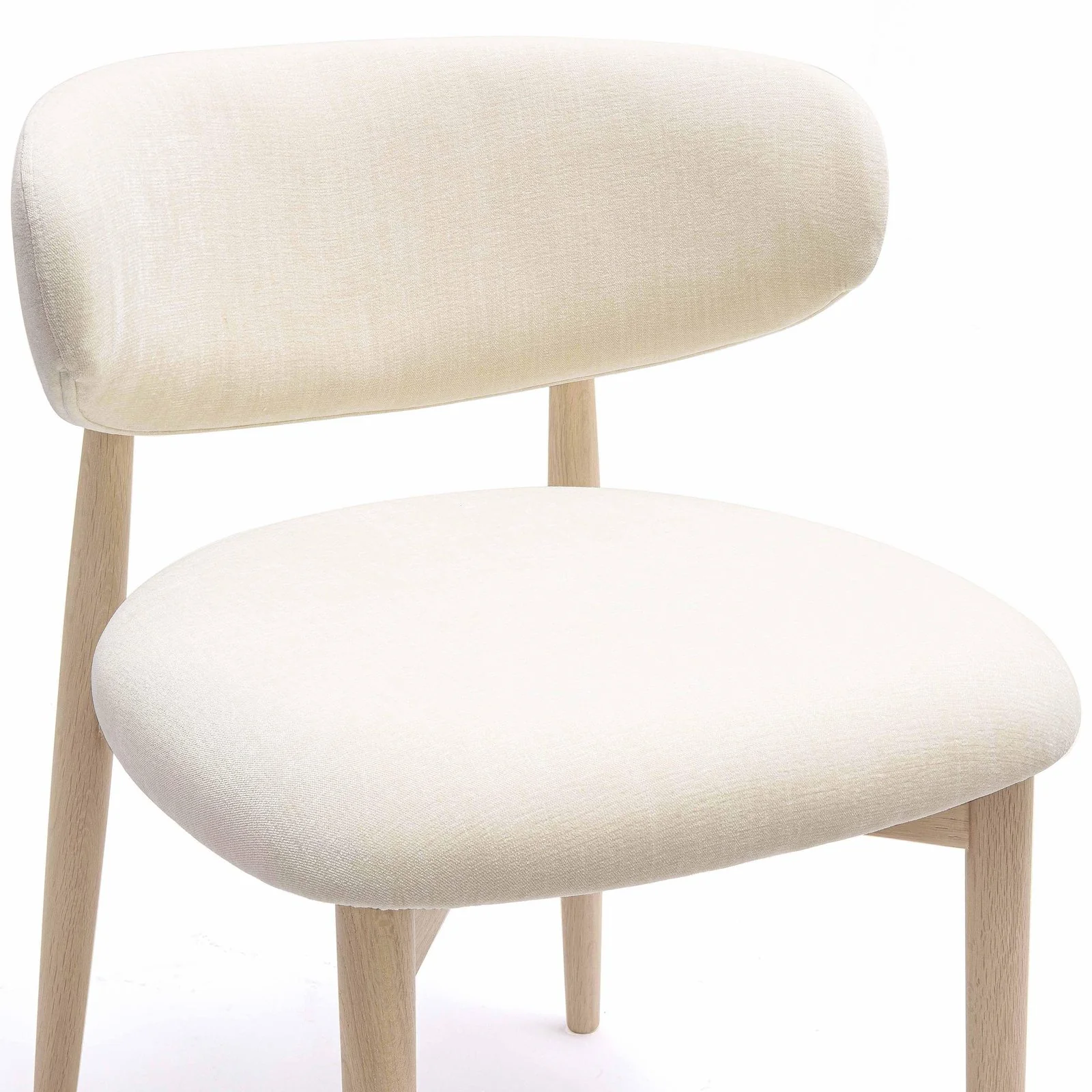Zinea Cream Performance Textured Velvet Dining Chair - Image 5